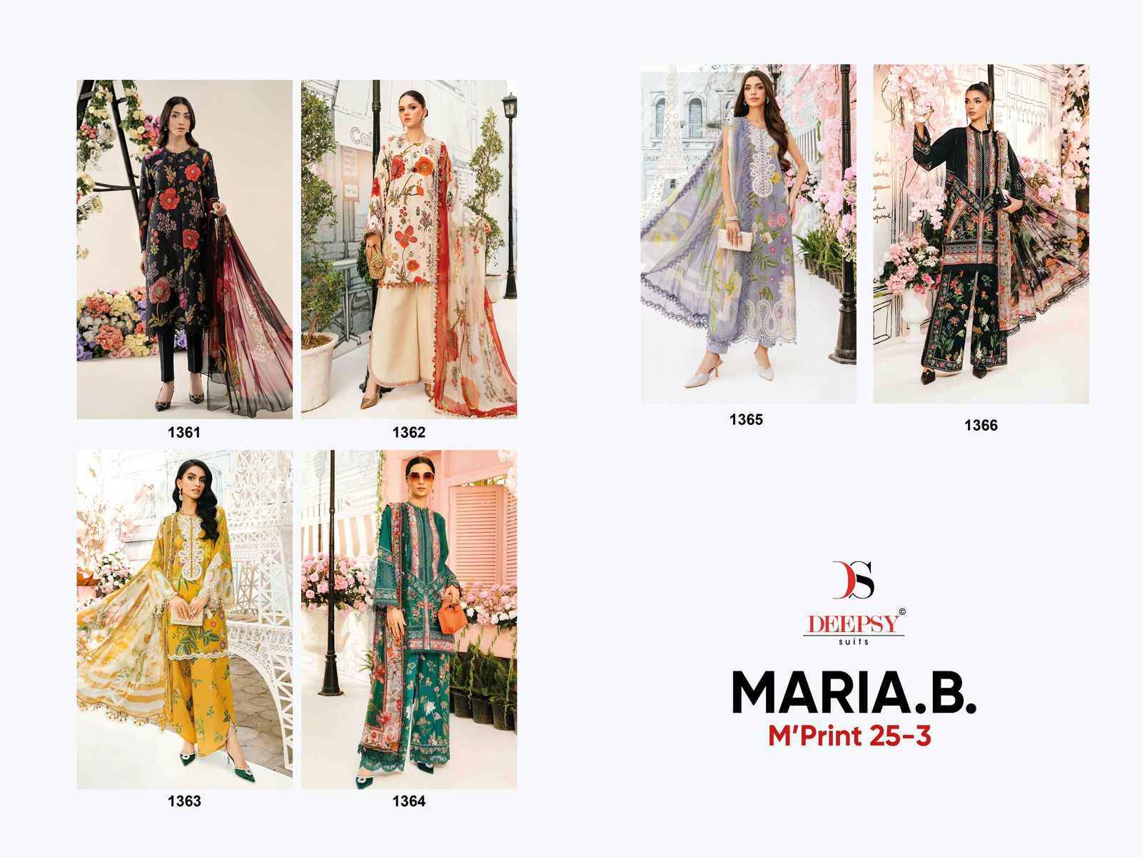 Deepsy Maria B Mprint 25-3 Cotton Dress Material Wholesale price ( 6 pcs Catalogue )