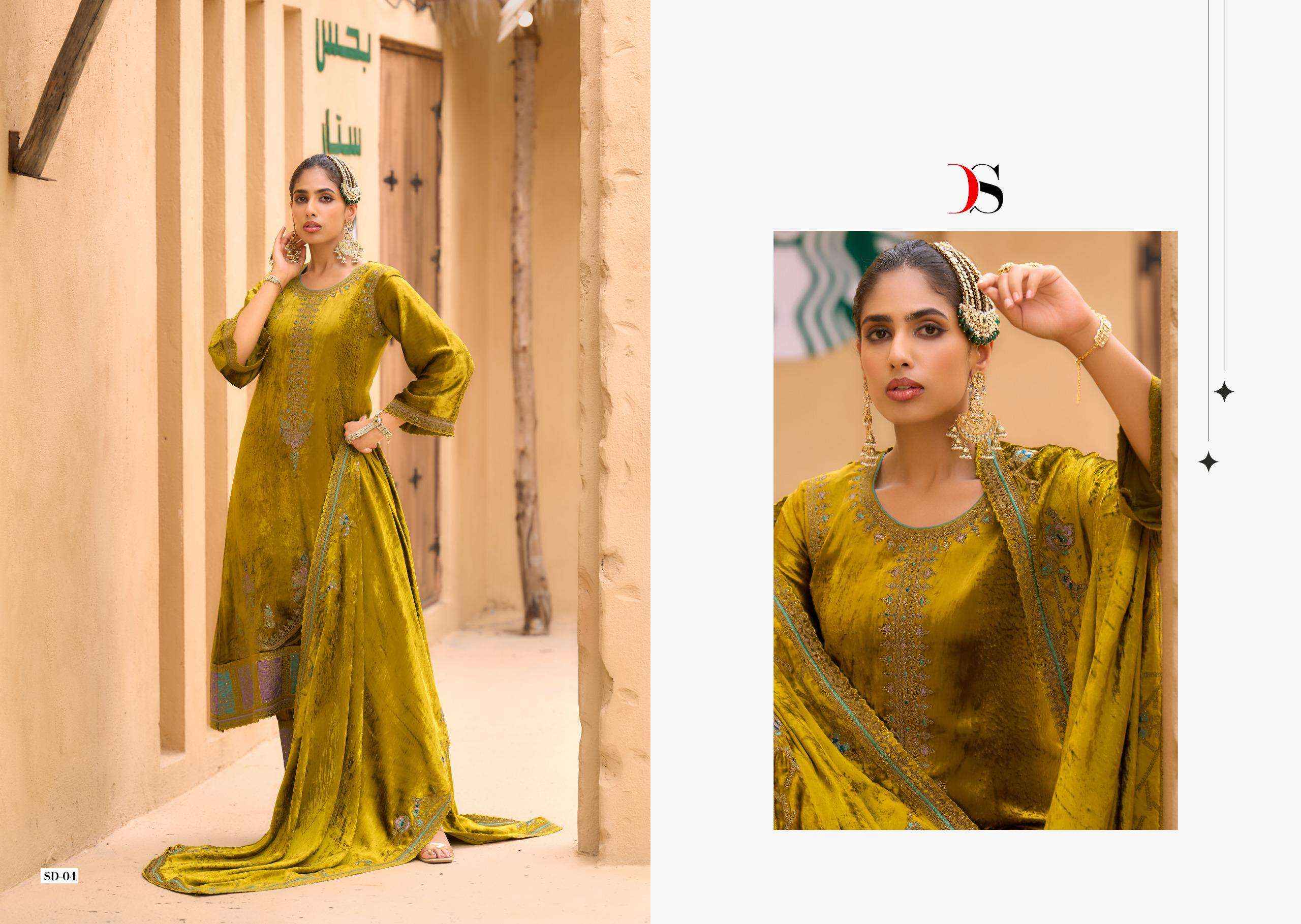 Deepsy Rang E Bahar Wedding Wear Style Velvet Latest Deigns Suit Wholesale Rate ( 6 Pcs Catalog )