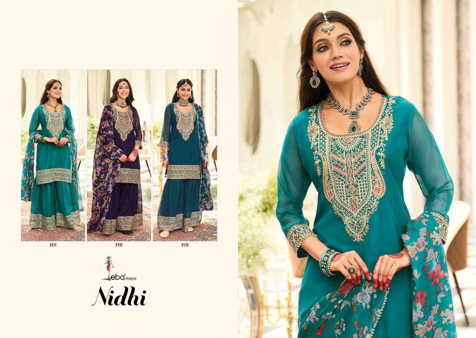Eba Lifestyle Nidhi Readymade Organza Dress Wholesale Rate ( 3 Pcs catalog )