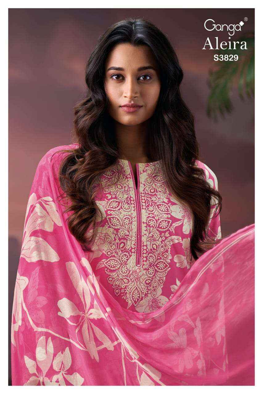 Ganga Fashion Aleira 3829 Pure Wool Pashmina Winter Wear Collection Wholesale Rate ( 4 Pcs Catalog )