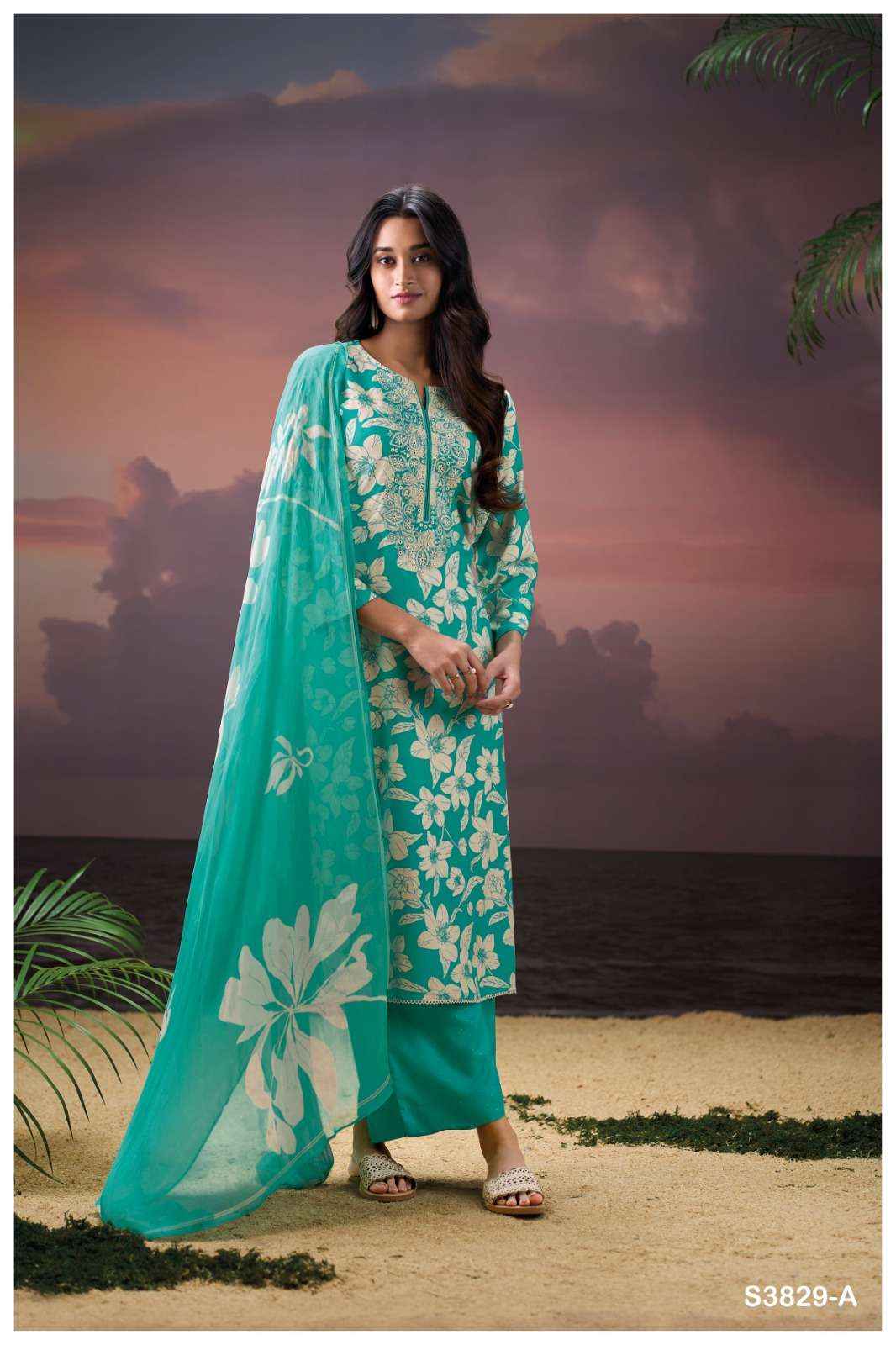 Ganga Fashion Aleira 3829 Pure Wool Pashmina Winter Wear Collection Wholesale Rate ( 4 Pcs Catalog )