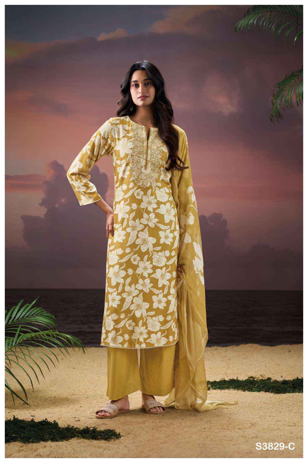 Ganga Fashion Aleira 3829 Pure Wool Pashmina Winter Wear Collection Wholesale Rate ( 4 Pcs Catalog )