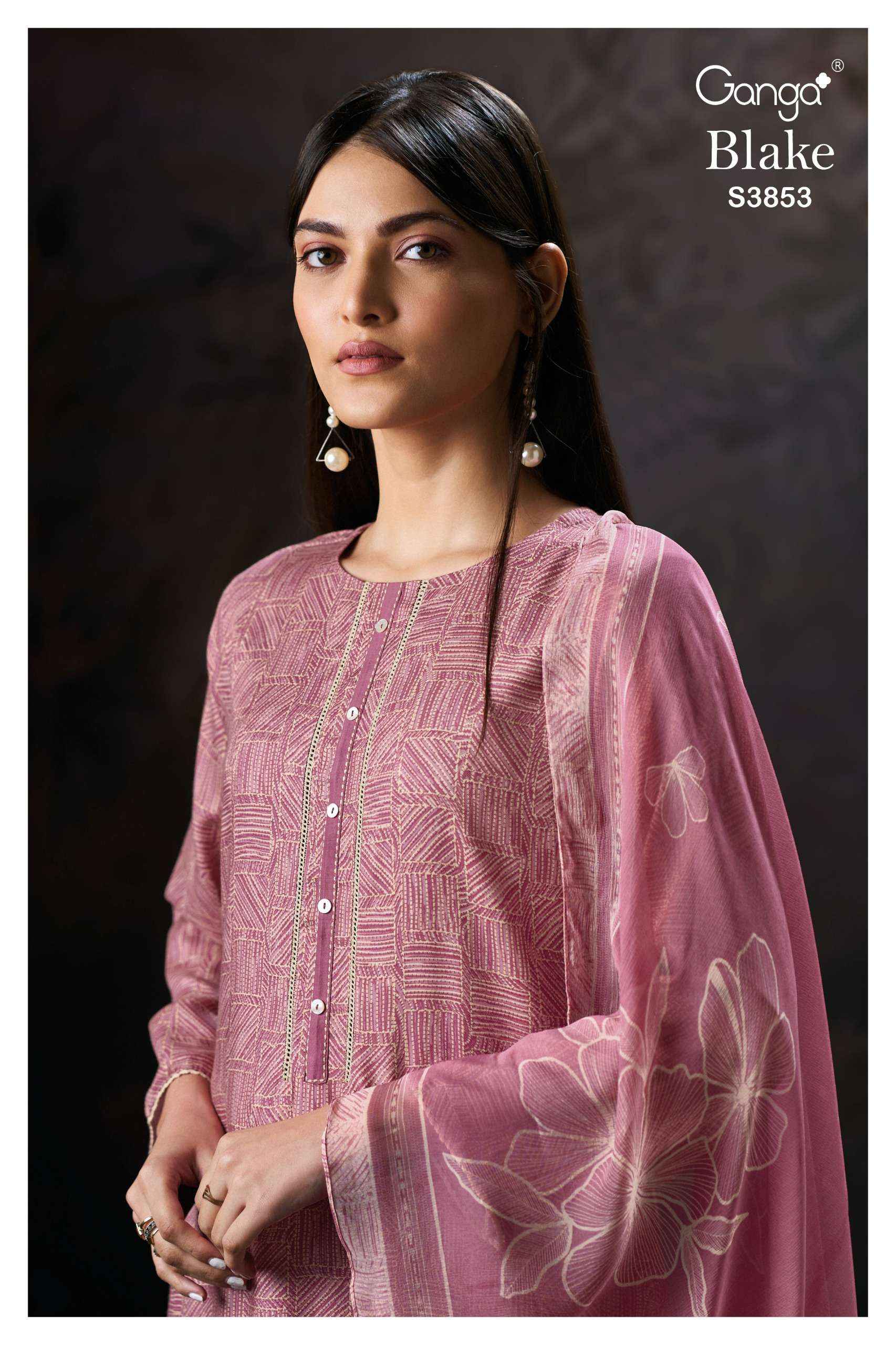 Ganga Fashion Blake 3853 Premium Wear Pashmina Salwar Kameez Wholesale Rate ( 4 Pcs Catalog )