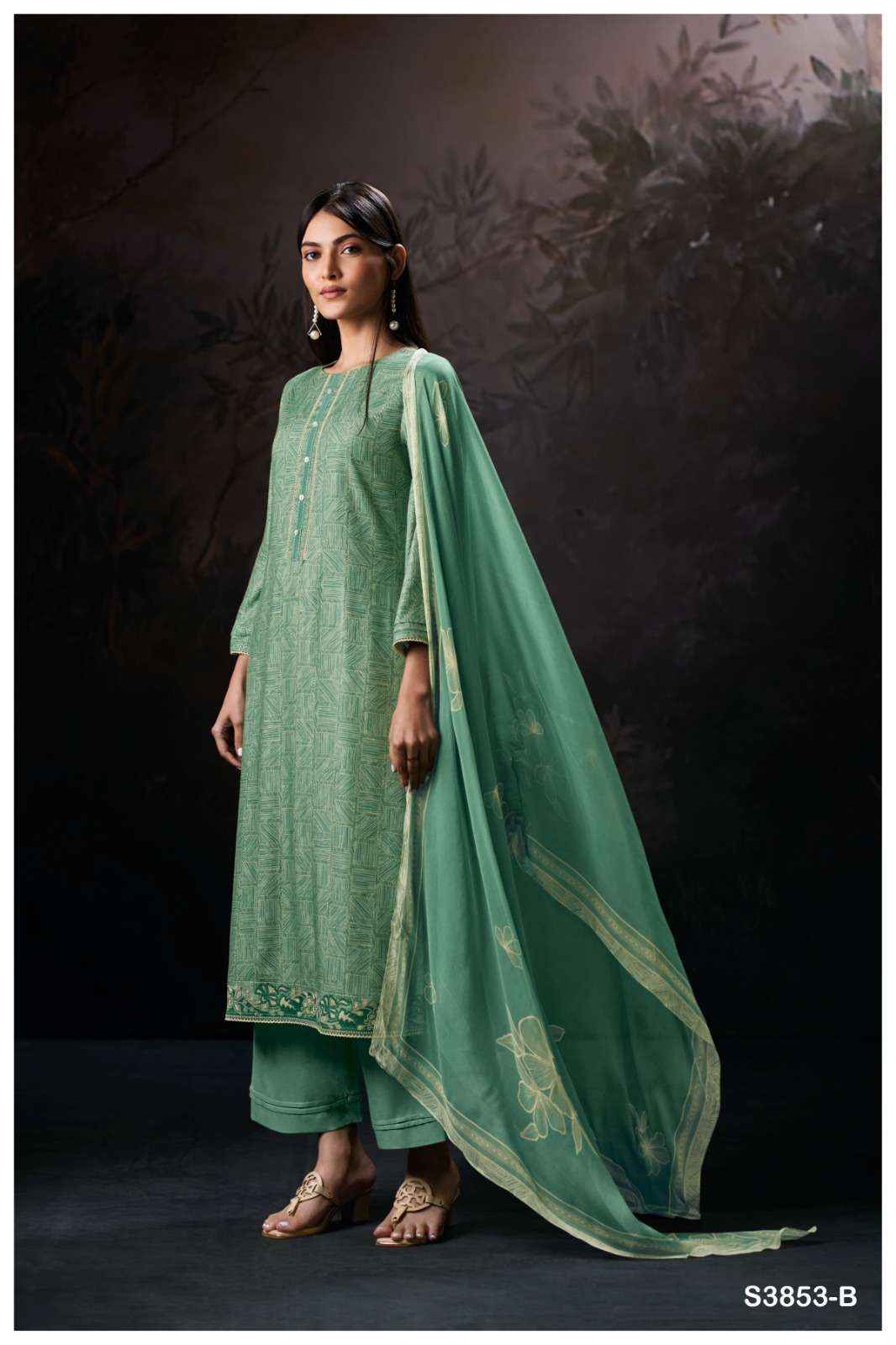 Ganga Fashion Blake 3853 Premium Wear Pashmina Salwar Kameez Wholesale Rate ( 4 Pcs Catalog )