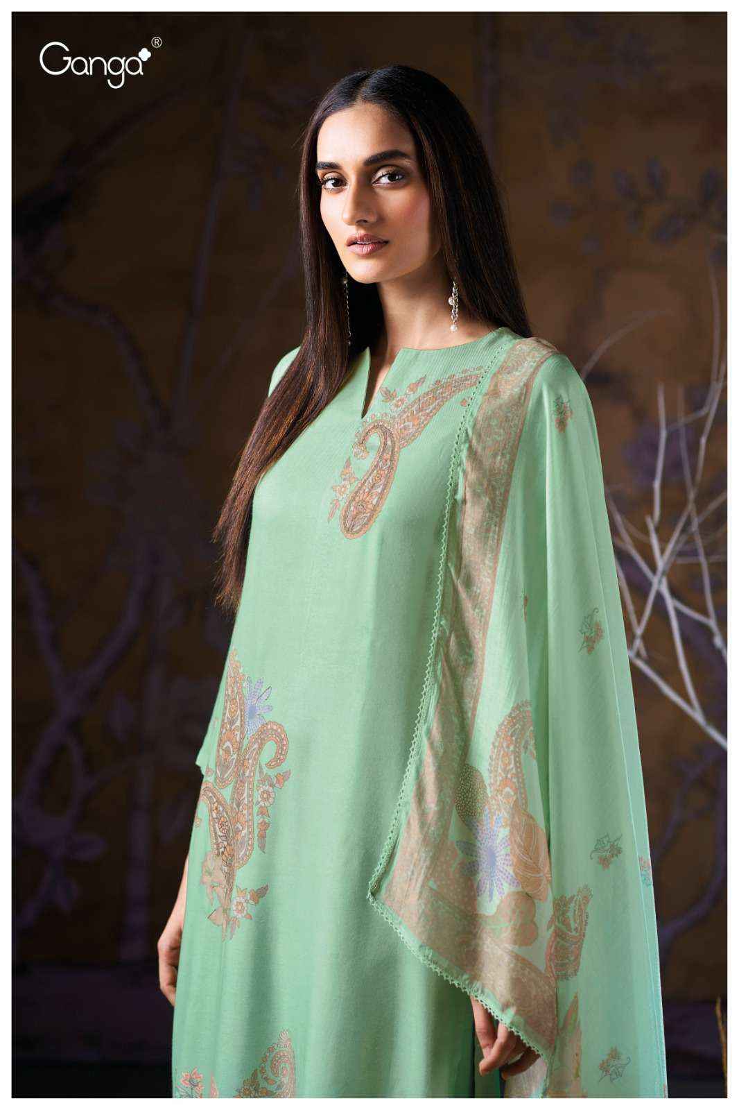 Ganga Fashion Ivriel 3846 Winter Wear Pure Wool Pashmina dress Wholesale rate ( 4 Pcs Catalog )