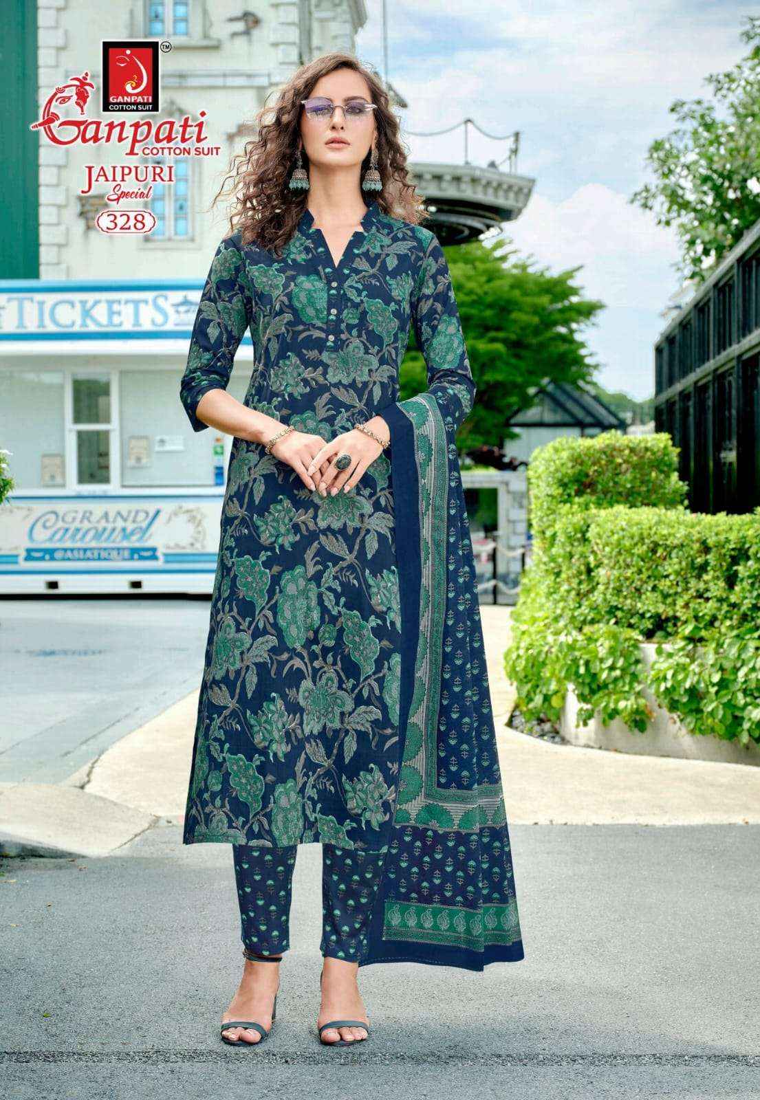 Ganpati Jaipuri Special Vol 16 Pure Cotton Dress Material surat Textile Market ( 15 Pcs Catalogue )