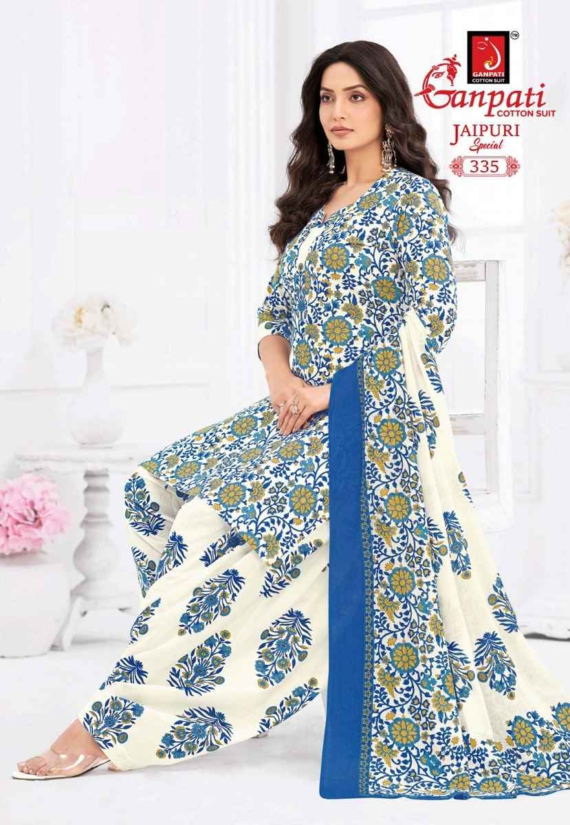 Ganpati Jaipuri Vol-16 Patiyala Pure Cotton Dress Material Wholesale Price ( 15 Pcs Catalogue )