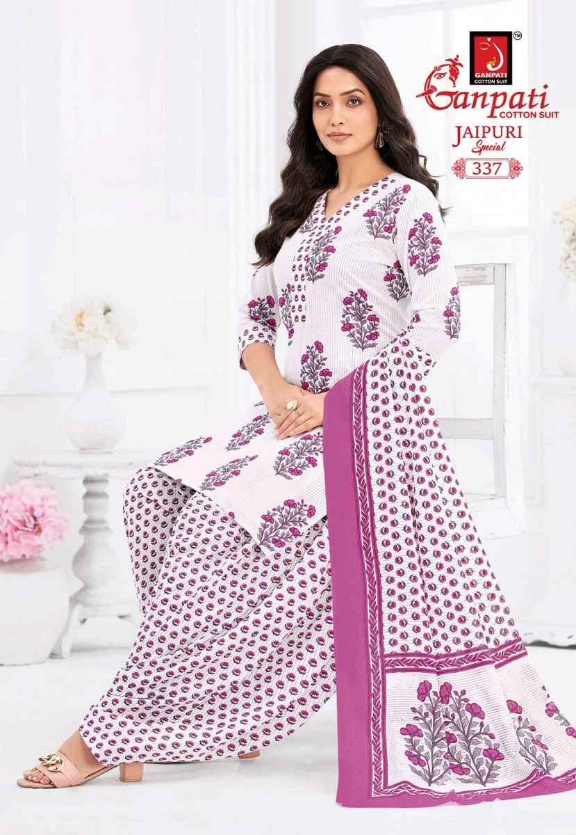 Ganpati Jaipuri Vol-16 Patiyala Pure Cotton Dress Material Wholesale Price ( 15 Pcs Catalogue )