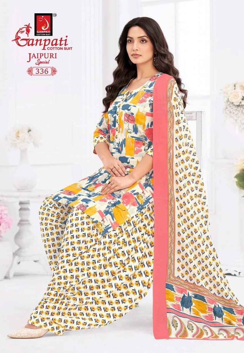 Ganpati Jaipuri Vol-16 Patiyala Pure Cotton Dress Material Wholesale Price ( 15 Pcs Catalogue )