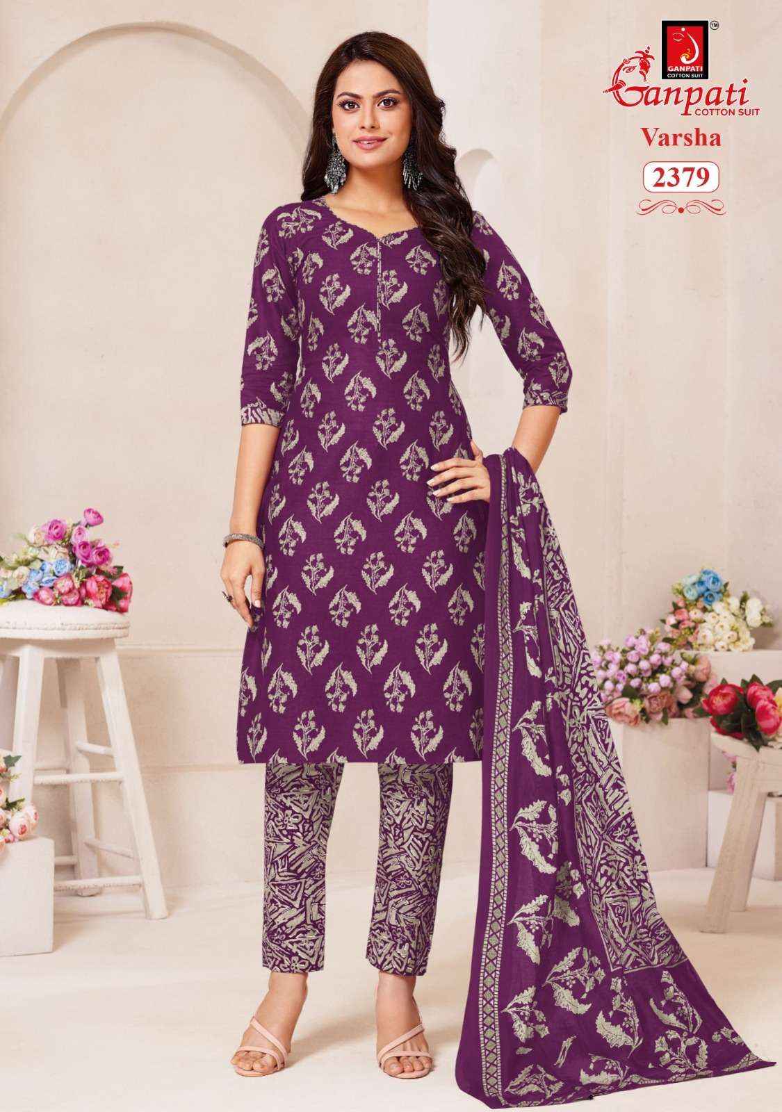 Ganpati Varsha Pant Style Vol 12 Unstitch Cotton Salwar Kameez Wholesale Price ( 15 Pcs Catalogue )
