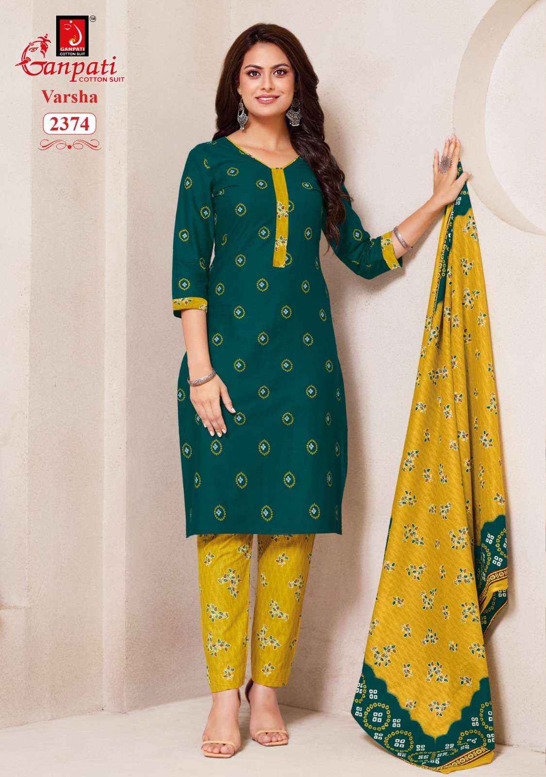 Ganpati Varsha Pant Style Vol 12 Unstitch Cotton Salwar Kameez Wholesale Price ( 15 Pcs Catalogue )