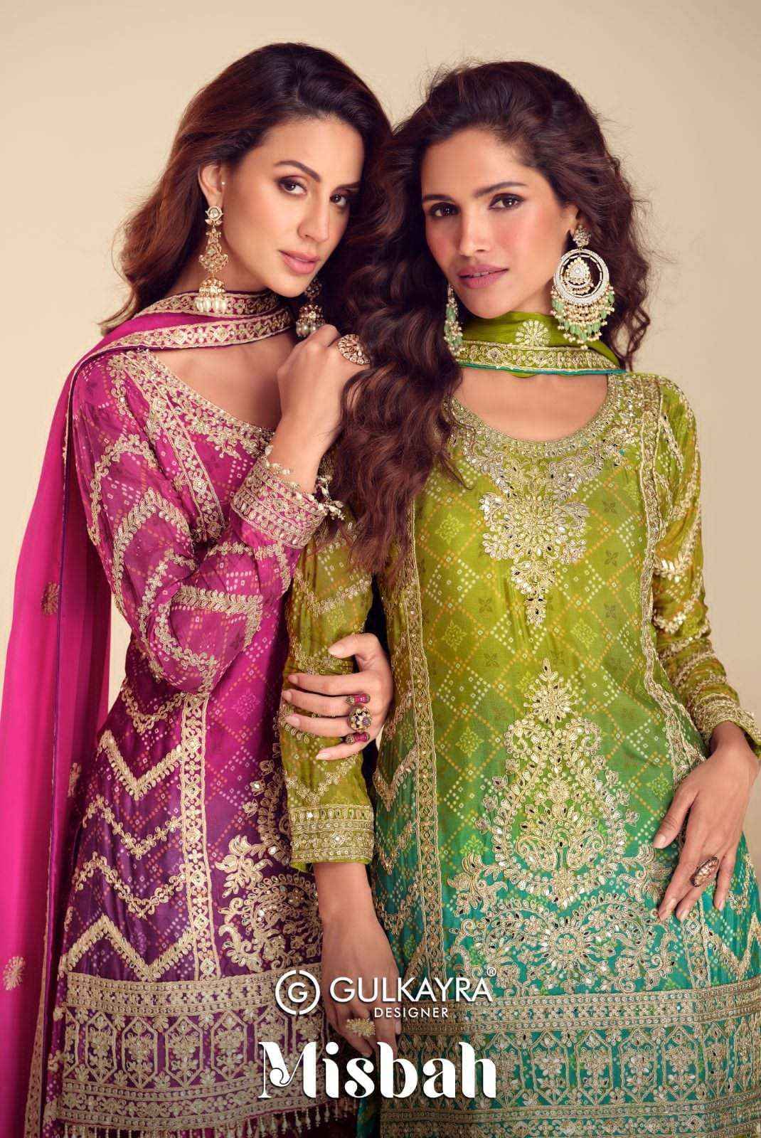 Gulkayra Misbah 7620 And 7621 Partywear Style Sharara Designer Suit Wholesale Rate ( 2 Pcs Catalog )