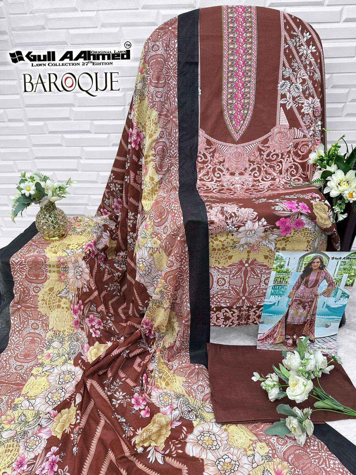 Gull Aahmed Baroque Vol 2 Lawn Cotton Salwar Kameez Wholesale Rate ( 6 Pcs Catalog )
