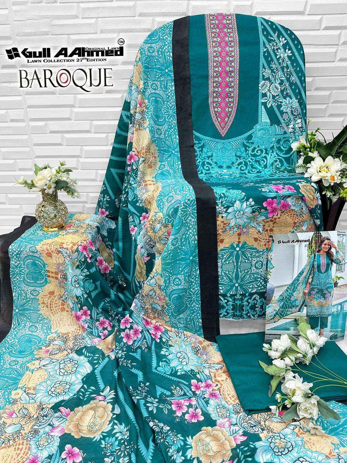 Gull Aahmed Baroque Vol 2 Lawn Cotton Salwar Kameez Wholesale Rate ( 6 Pcs Catalog )