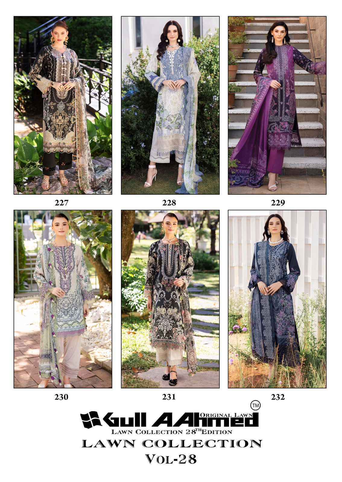 Gull Ahmed Lawn Collection Vol 28 Lawn Cotton Salwar Kameez Wholesale Rate  ( 6 Pcs Catalog )