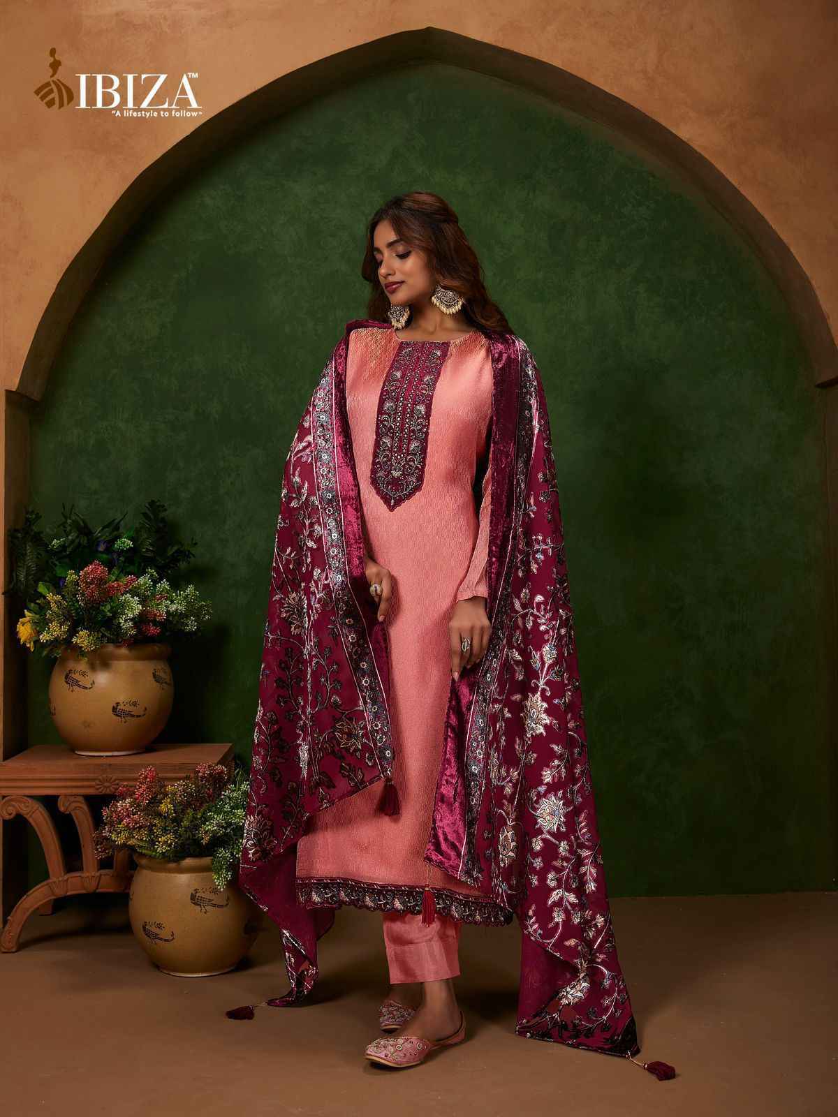 Ibiza Nemyra Silk Velvet Salwar kameez Wholesale Rate ( 4 Pcs Catalog )