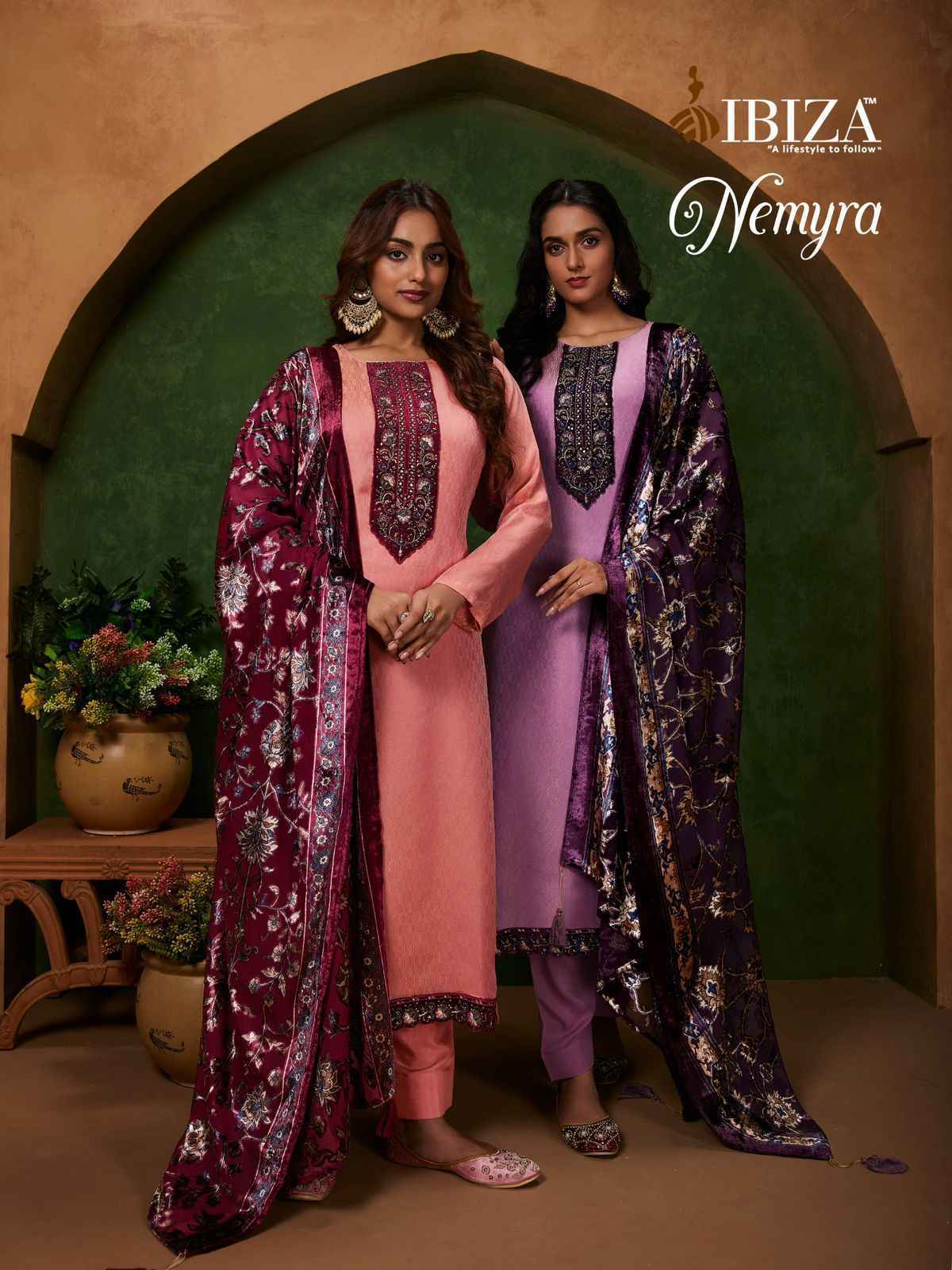 Ibiza Nemyra Silk Velvet Salwar kameez Wholesale Rate ( 4 Pcs Catalog )