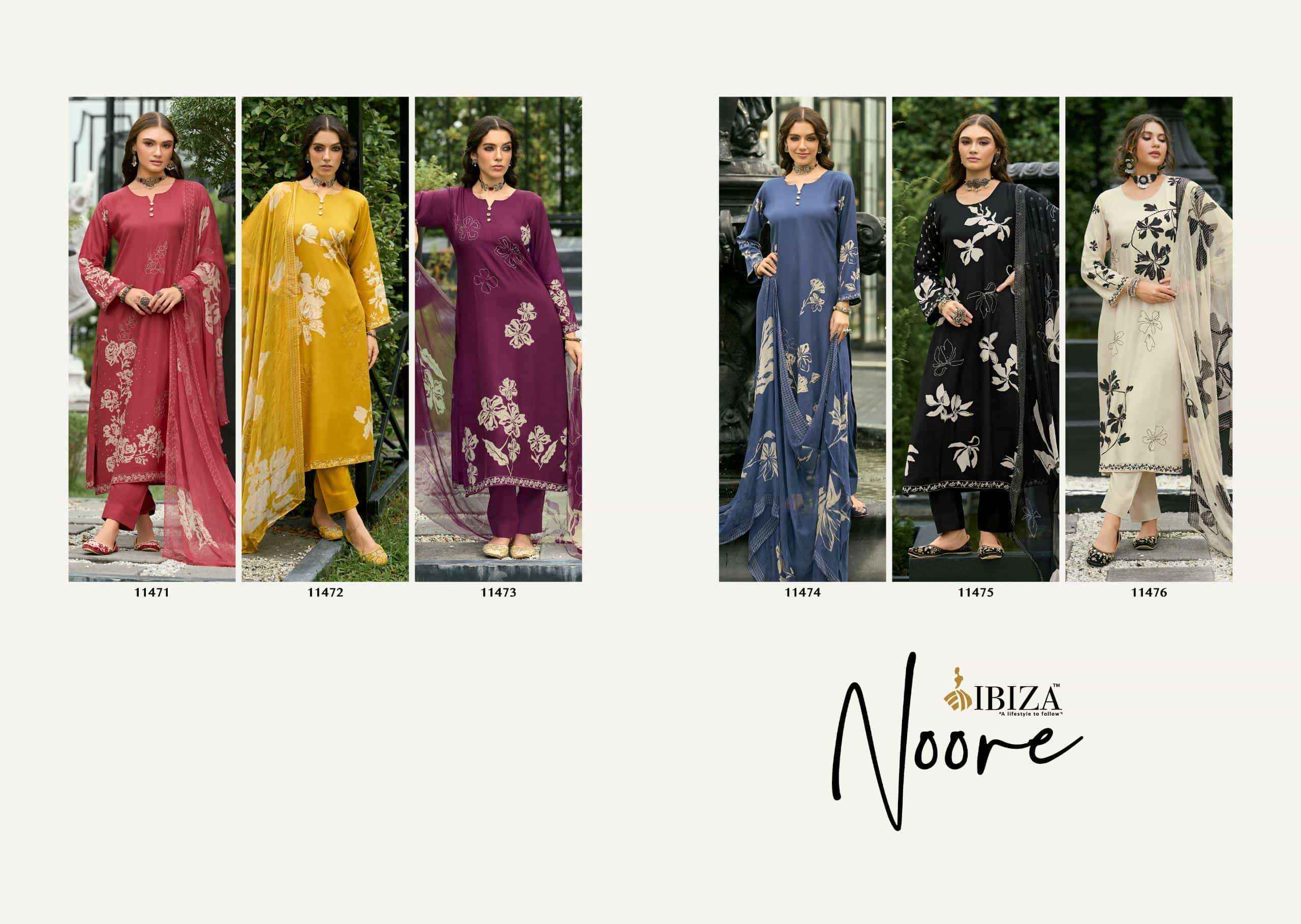 Ibiza Noore Pure Viscose Pashmina Salwar Kameez Wholesale Rate ( 6 Pcs Catalog )