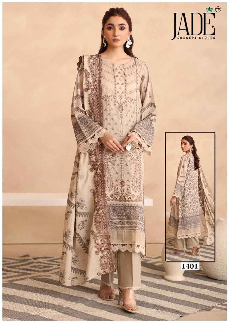 Jade Bin Saeed Heavy Luxury Vol 14 Cotton Salwar Kameez Wholesale Rate ( 6 Pcs Catalog )