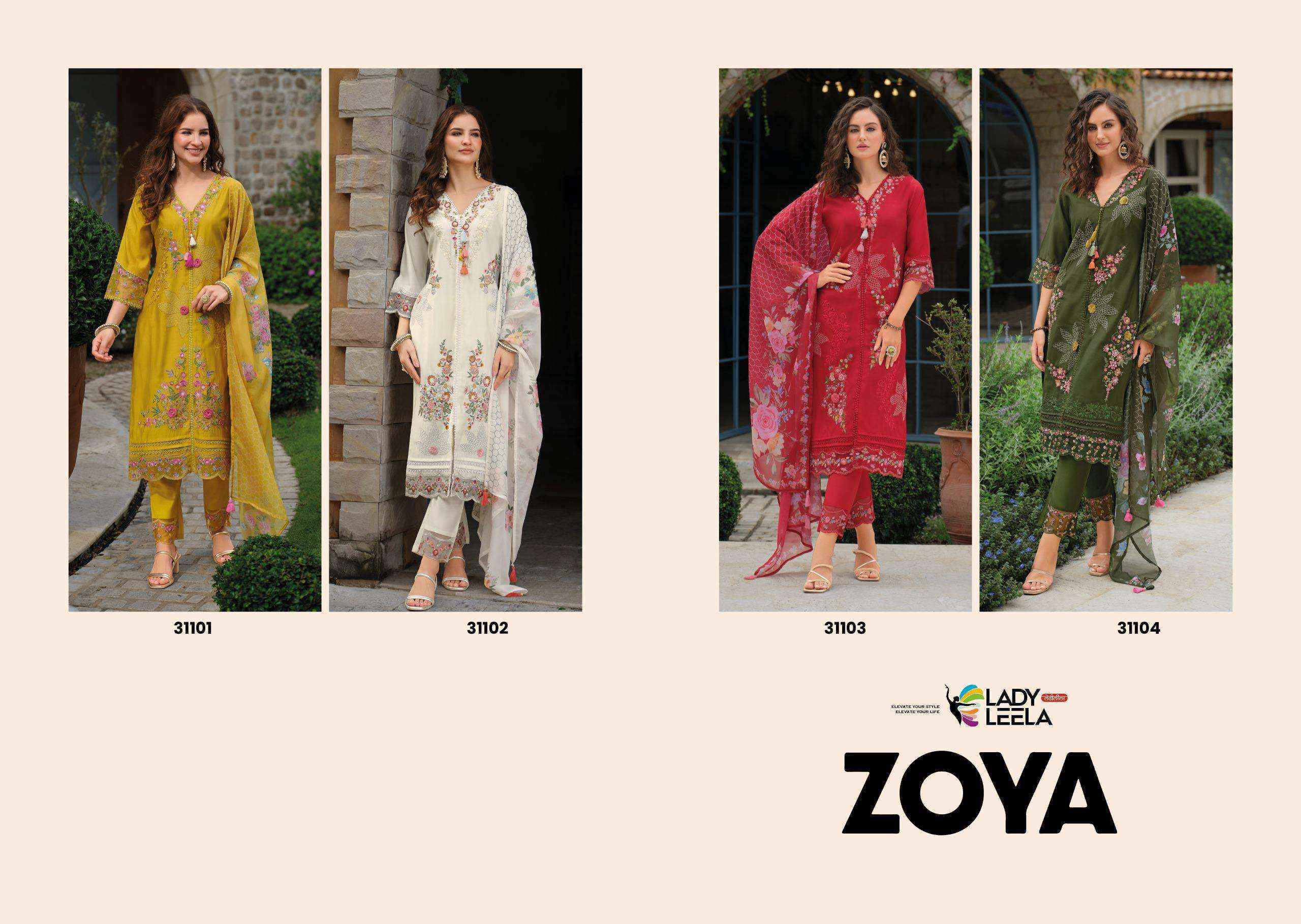 Lady Leela Zoya Viscose Silk Kurti Combo Collection Wholesale Rate ( 4 Pcs Catalog )