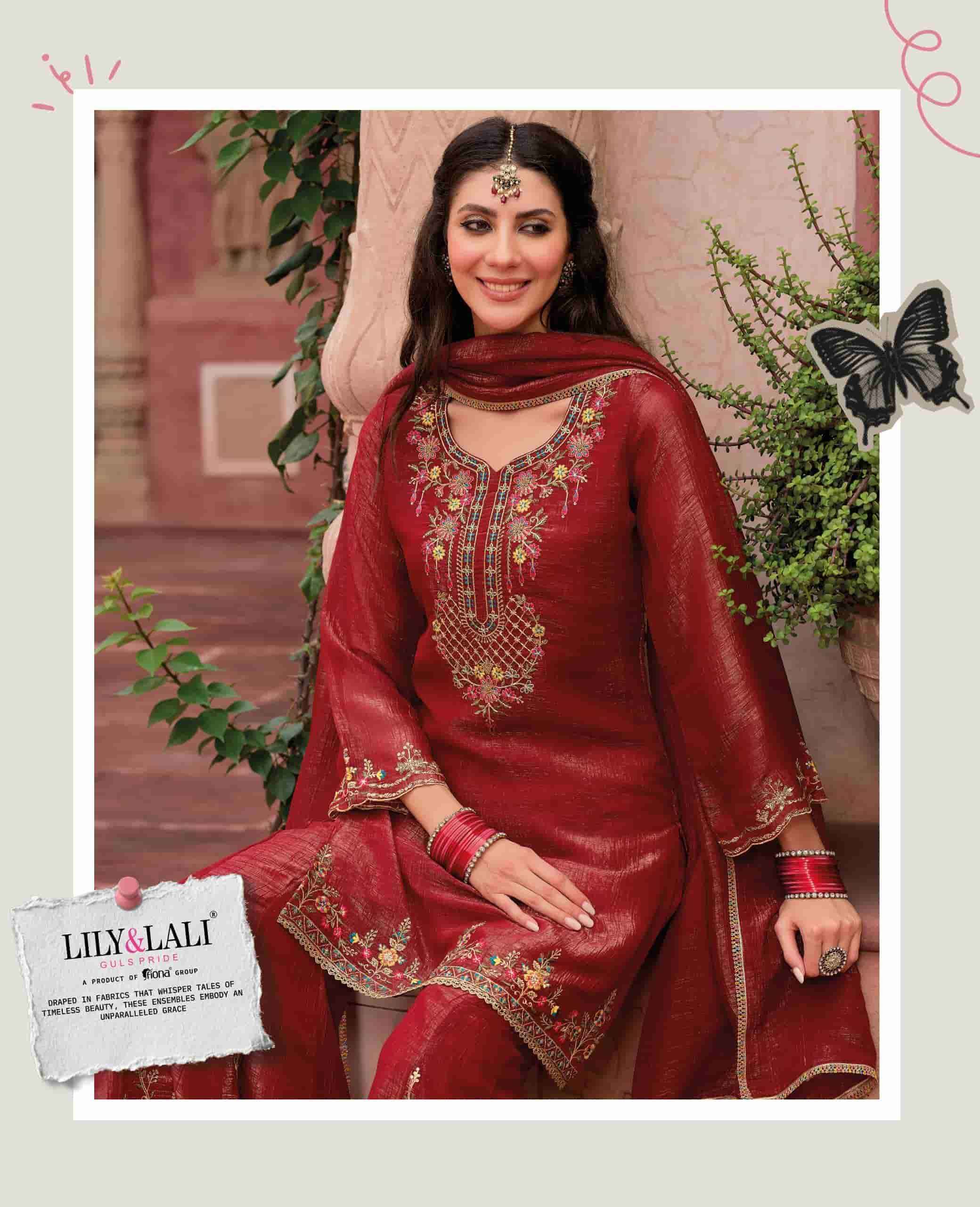 Lily And Lali Lashkara Festive Wear Divider Palazzo Designer Suit Wholesale Rate ( 4 Pcs catalog )