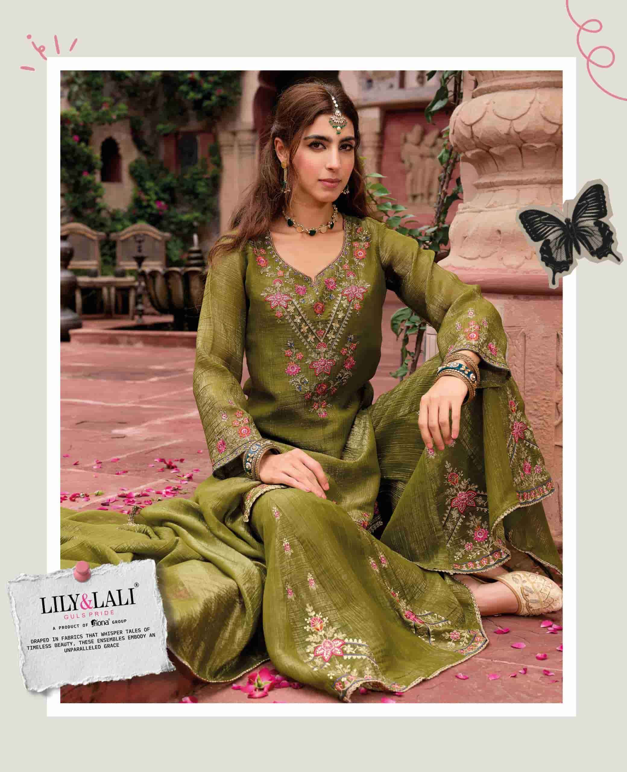 Lily And Lali Lashkara Festive Wear Divider Palazzo Designer Suit Wholesale Rate ( 4 Pcs catalog )