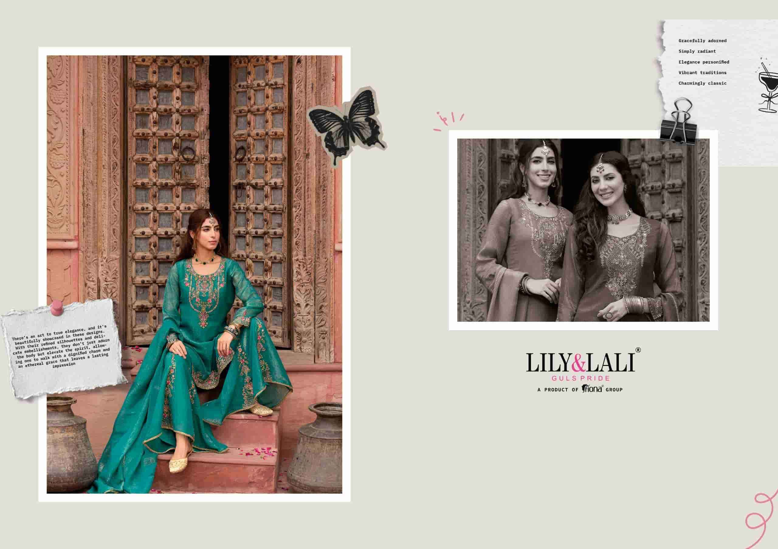 Lily And Lali Lashkara Festive Wear Divider Palazzo Designer Suit Wholesale Rate ( 4 Pcs catalog )