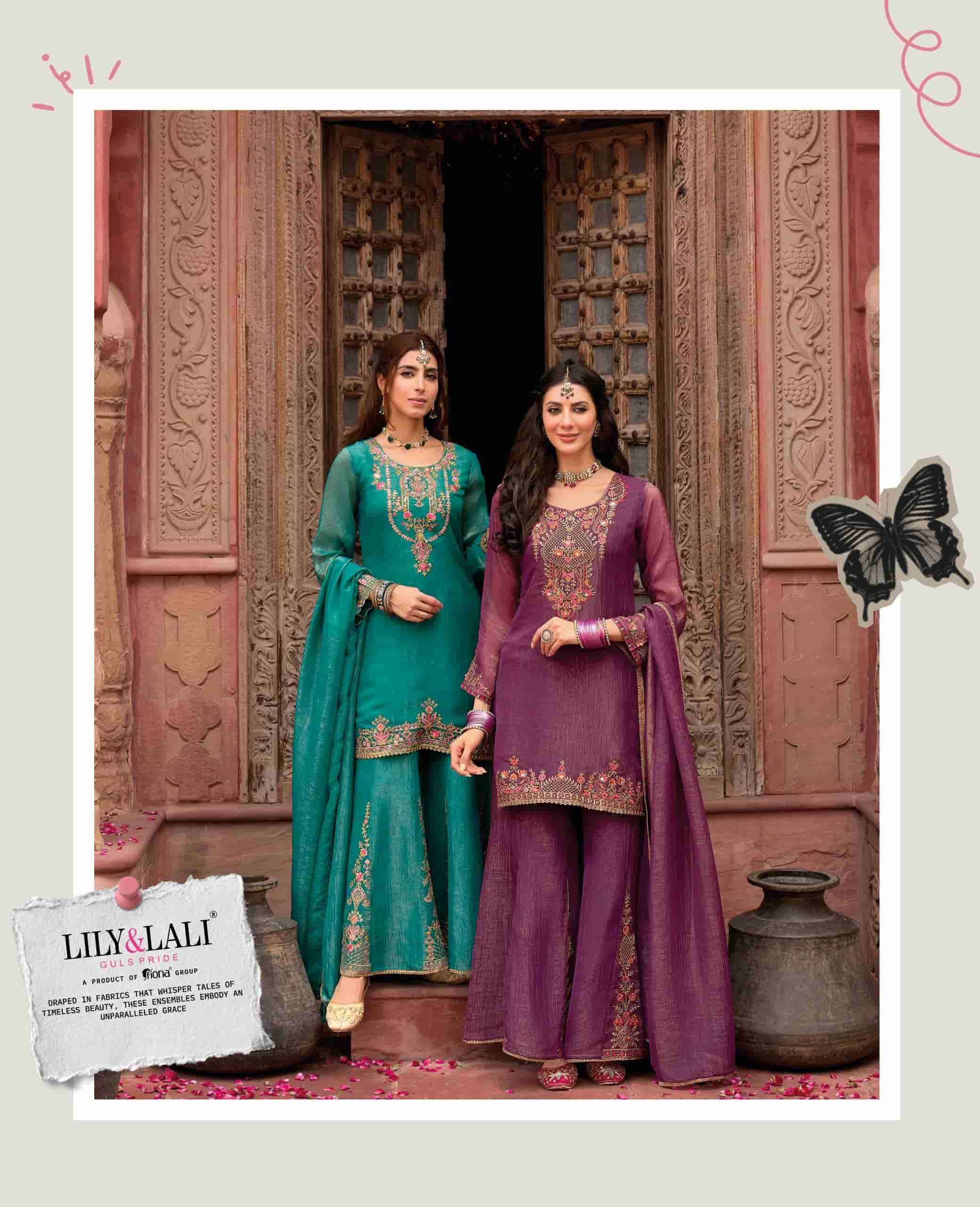 Lily And Lali Lashkara Festive Wear Divider Palazzo Designer Suit Wholesale Rate ( 4 Pcs catalog )