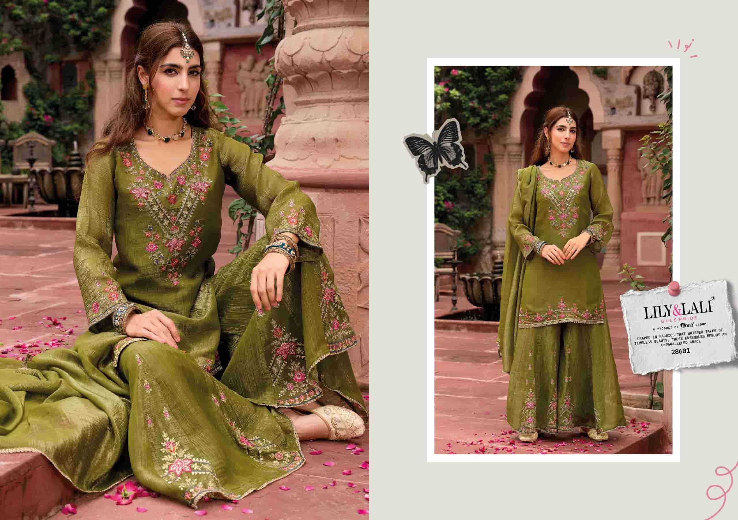 Lily And Lali Lashkara Festive Wear Divider Palazzo Designer Suit Wholesale Rate ( 4 Pcs catalog )