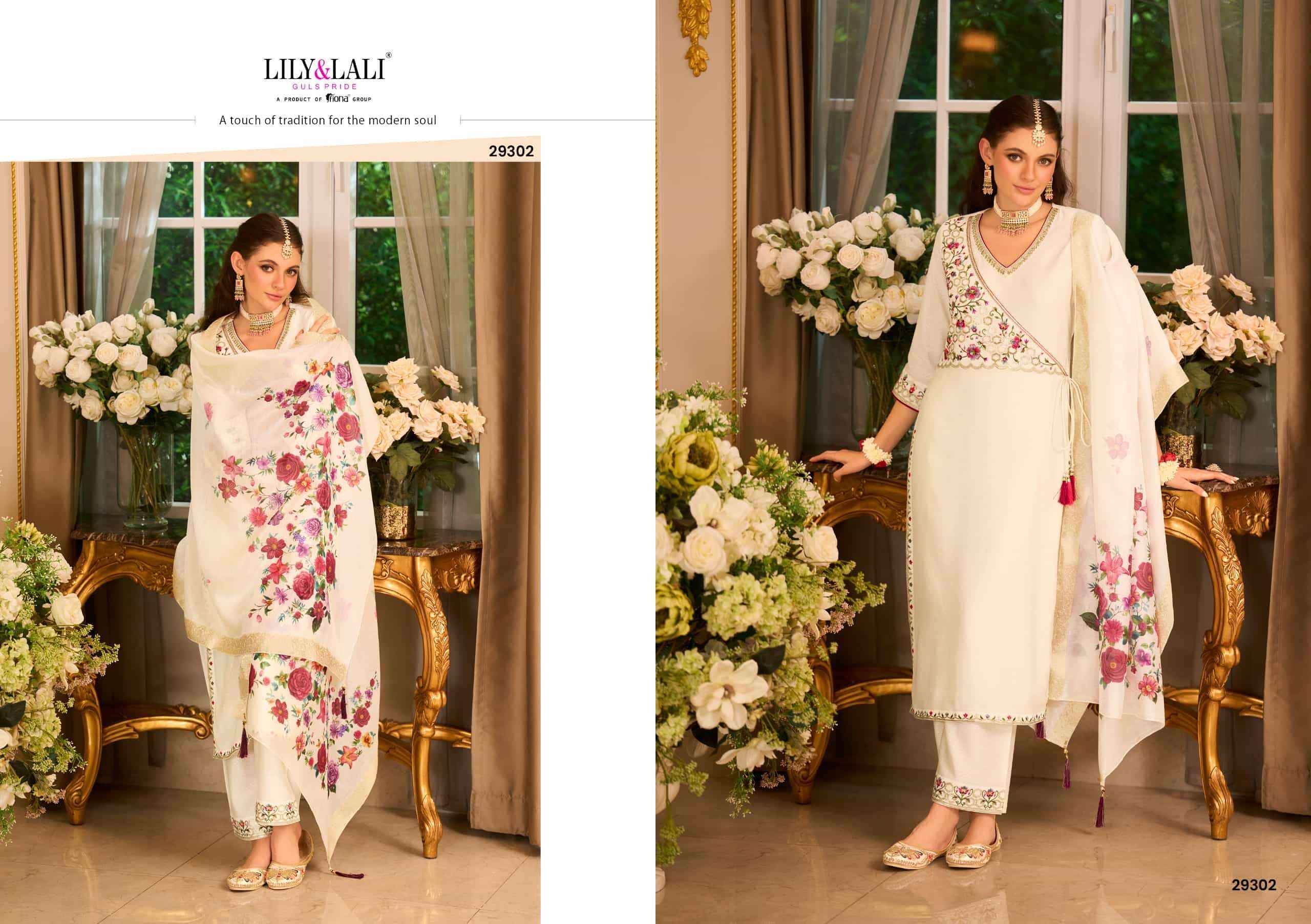 Lily And Lali Phulkari Designer Straight 3 Piece Dress Collection Wholesale Rate ( 4 Pcs Catalog )