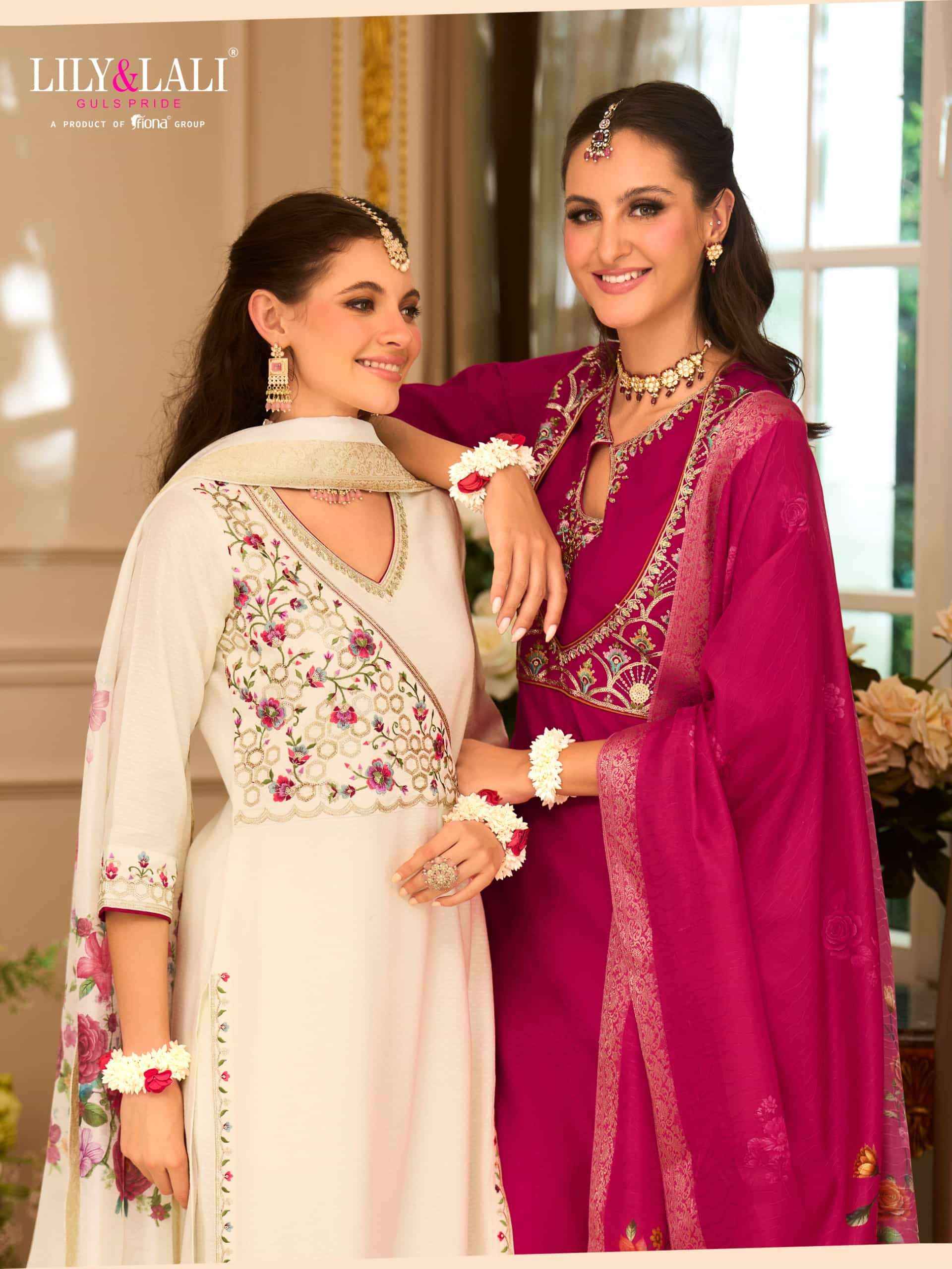 Lily And Lali Phulkari Designer Straight 3 Piece Dress Collection Wholesale Rate ( 4 Pcs Catalog )