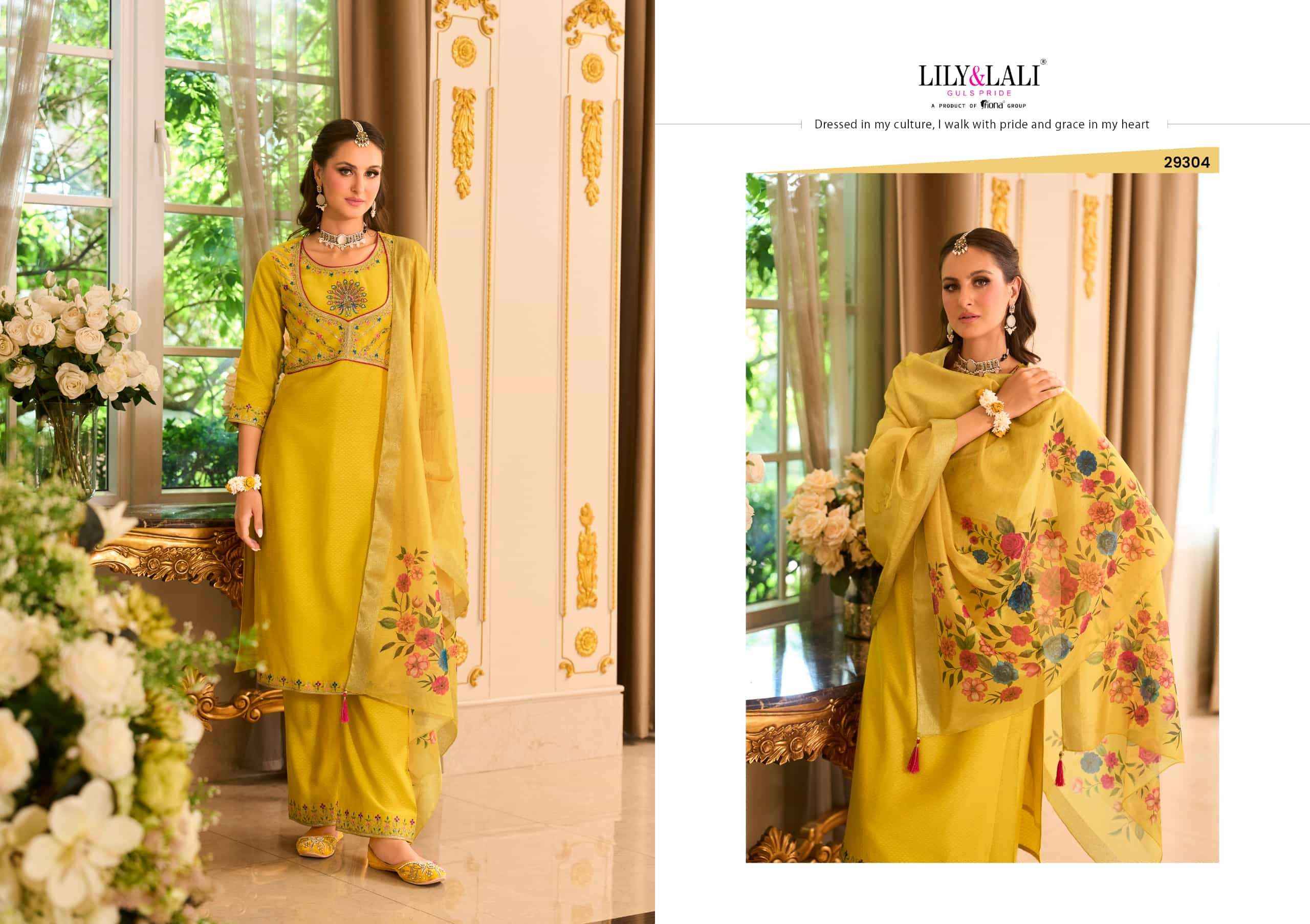 Lily And Lali Phulkari Designer Straight 3 Piece Dress Collection Wholesale Rate ( 4 Pcs Catalog )