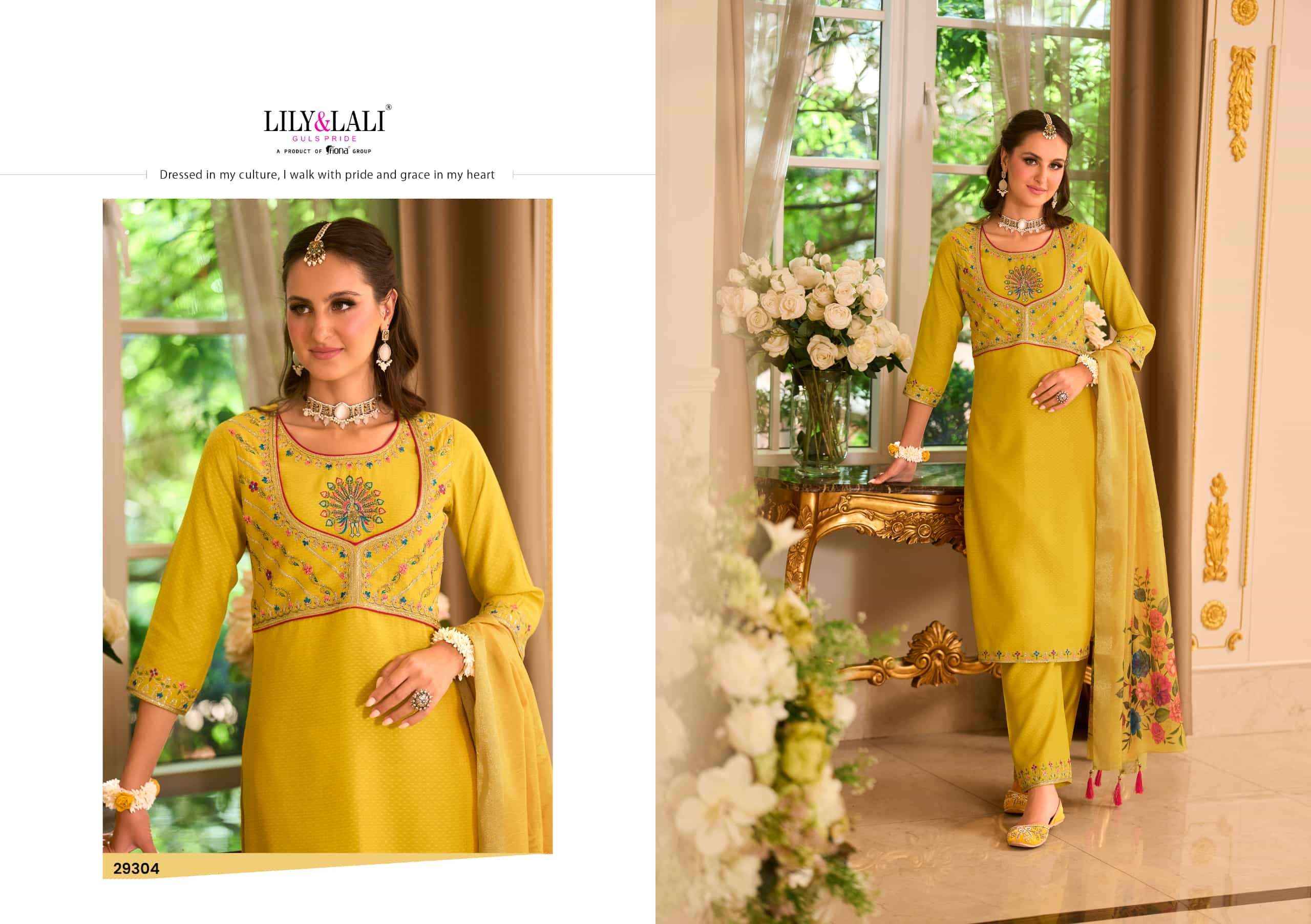 Lily And Lali Phulkari Designer Straight 3 Piece Dress Collection Wholesale Rate ( 4 Pcs Catalog )