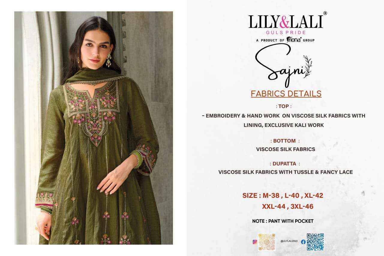 Lily And Lali Sajni Fancy Kali Pattern Readymade Designer Suit Wholesale Rate ( 4 Pcs Catalog )