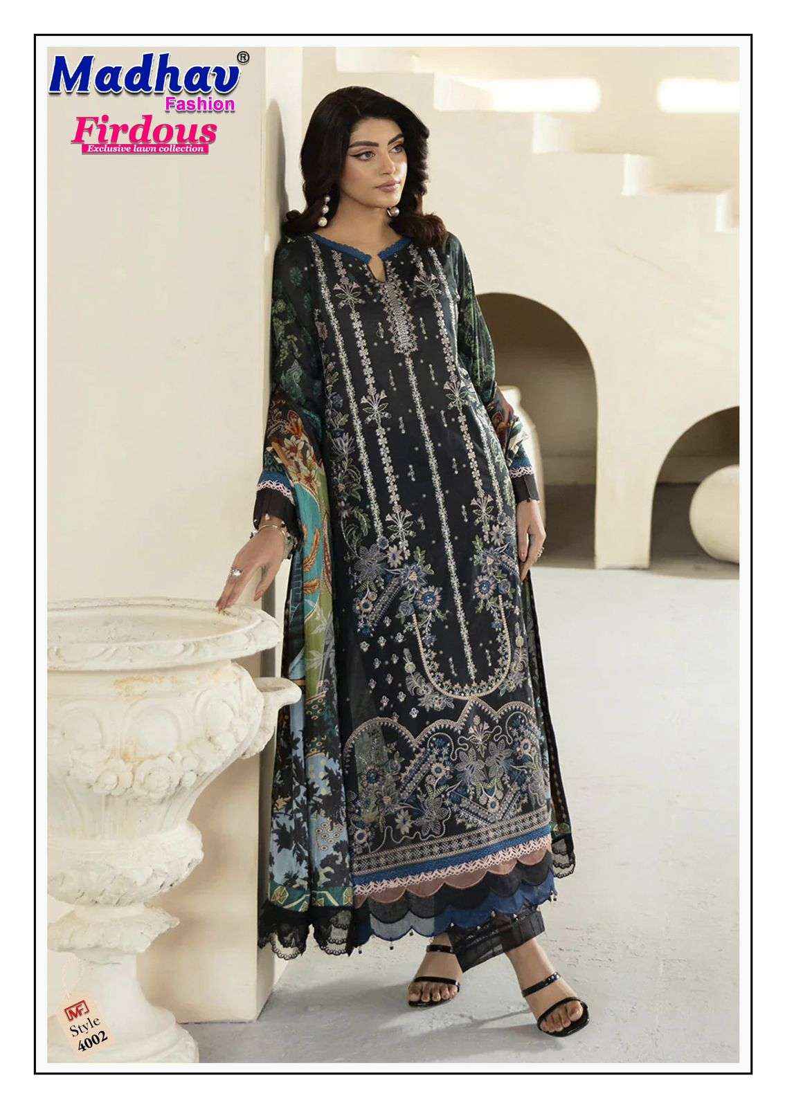 Madhav Firdous Vol 4 Printed Pure Lawn Cotton Salwar Kameez Wholesale Rate ( 6 Pcs Catalog )