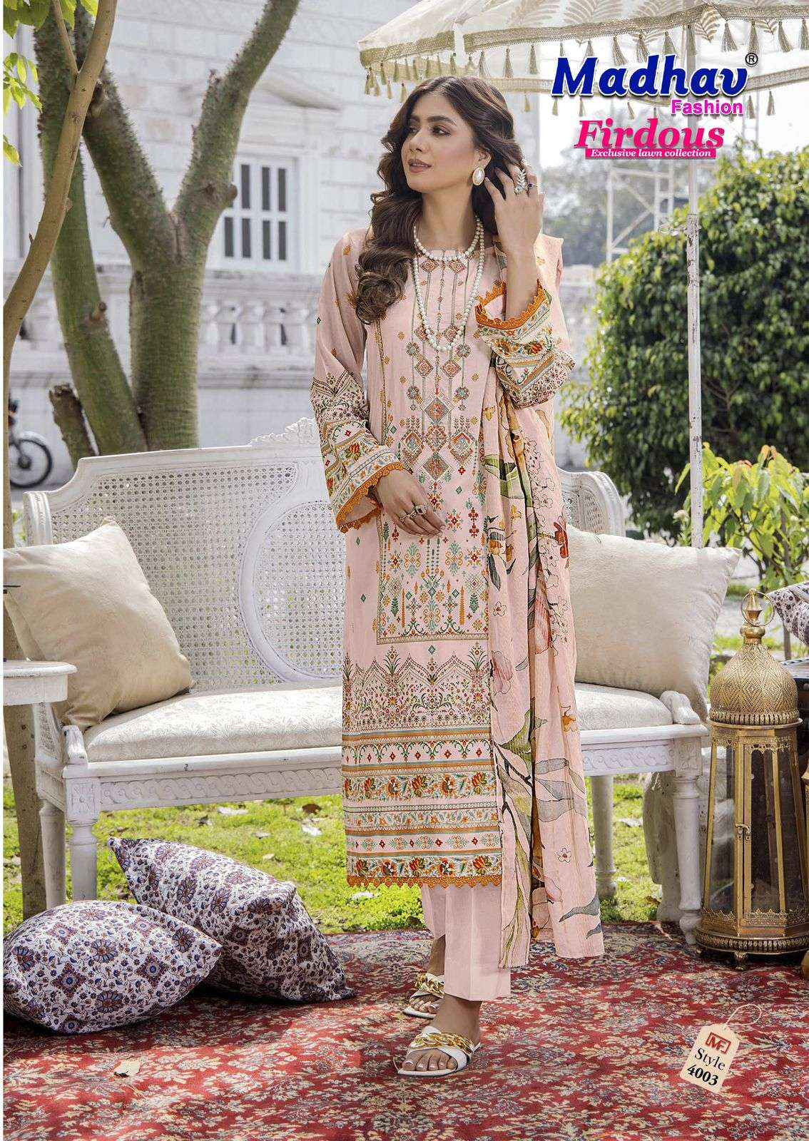 Madhav Firdous Vol 4 Printed Pure Lawn Cotton Salwar Kameez Wholesale Rate ( 6 Pcs Catalog )