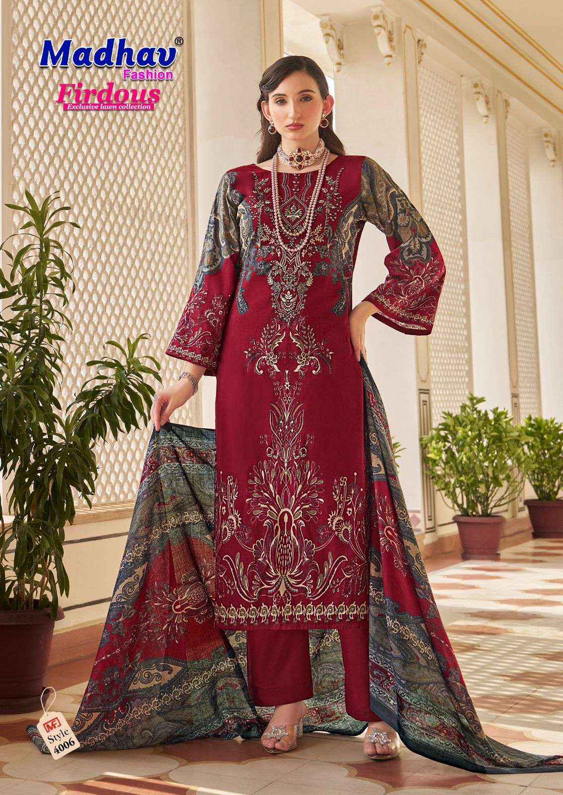 Madhav Firdous Vol 4 Printed Pure Lawn Cotton Salwar Kameez Wholesale Rate ( 6 Pcs Catalog )