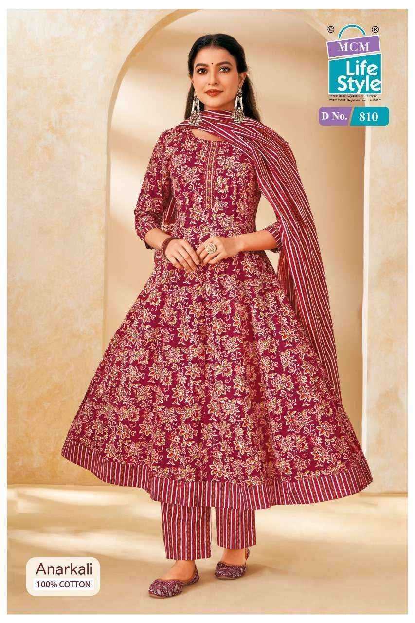 MCM LIFESTYLE ANARKALI VOL 8 FANCY FROCK STYLE KURTI PANT AND DUPPATTA SET WHOLESALE RATE ( 10 PCS CATALOG )