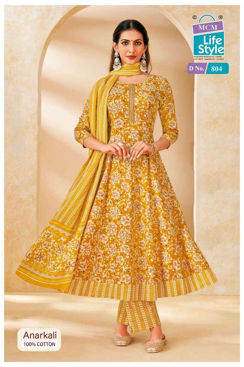 MCM LIFESTYLE ANARKALI VOL 8 FANCY FROCK STYLE KURTI PANT AND DUPPATTA SET WHOLESALE RATE ( 10 PCS CATALOG )