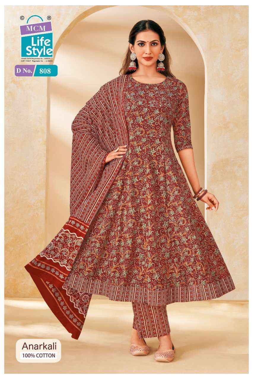MCM LIFESTYLE ANARKALI VOL 8 FANCY FROCK STYLE KURTI PANT AND DUPPATTA SET WHOLESALE RATE ( 10 PCS CATALOG )