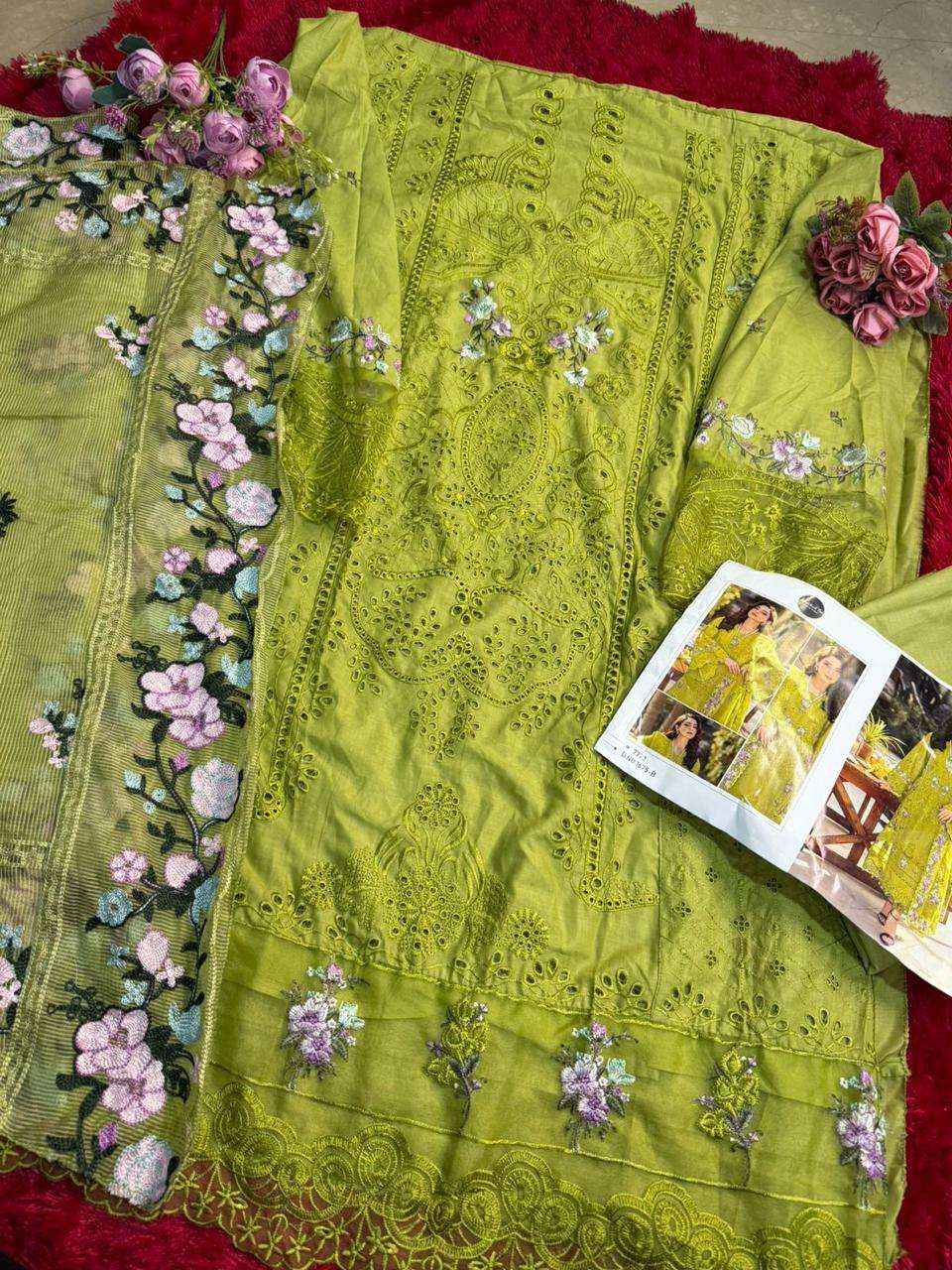 MEHBOOB TEX DESIGN NO - 1675 PURE COTTON PRINT HEAVY SELF EMBROIDERED PAKISTANI SALWAR KAMEEZ WHOLESALE PRICE ( 3 PCS CATALOG )