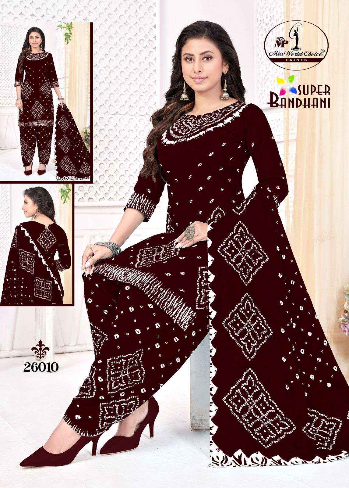 Miss World Choice Super Bandhani Vol 26 Cotton Bandhani Dress Material ( 10 Pcs Catalogue )