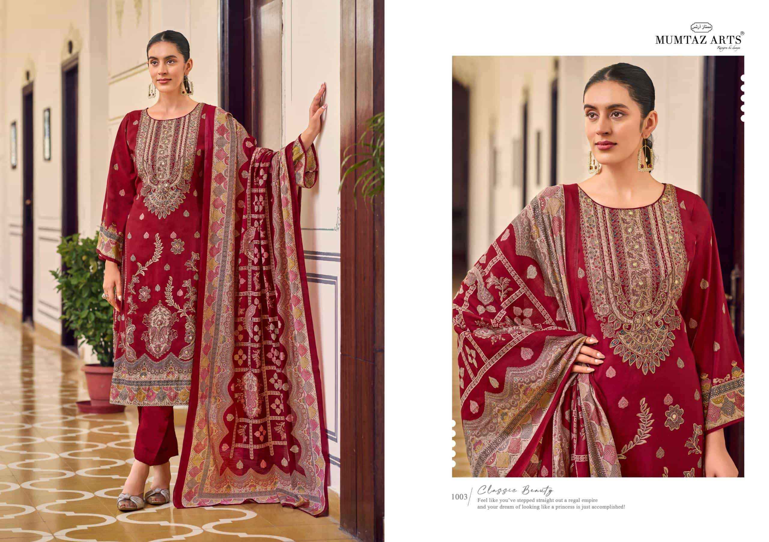 Mumtaz Arts Lilly Petals Fancy Pure Modal Silk Suit Wholesale Rate ( 3 Pcs Catalog )