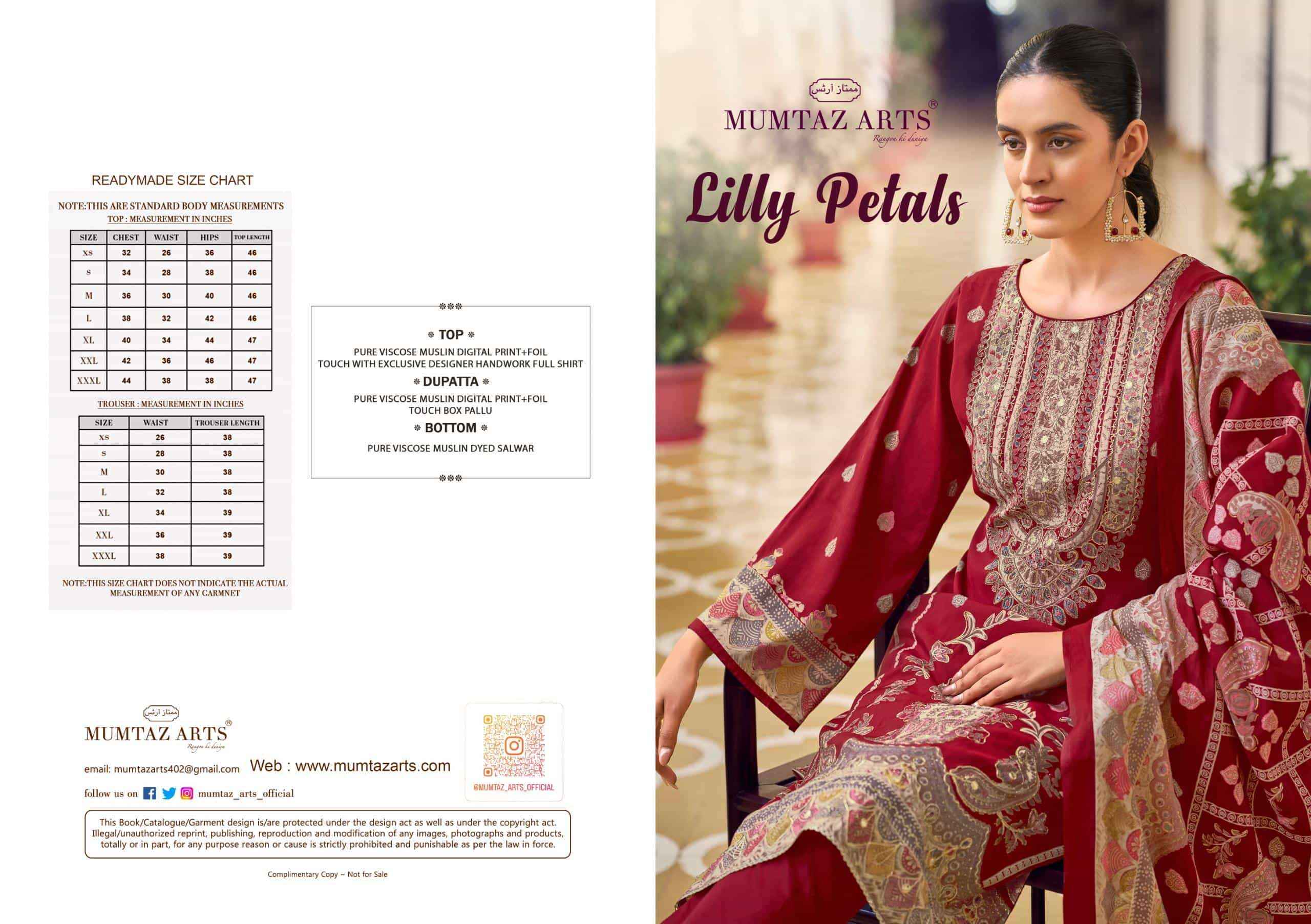 Mumtaz Arts Lilly Petals Fancy Pure Modal Silk Suit Wholesale Rate ( 3 Pcs Catalog )