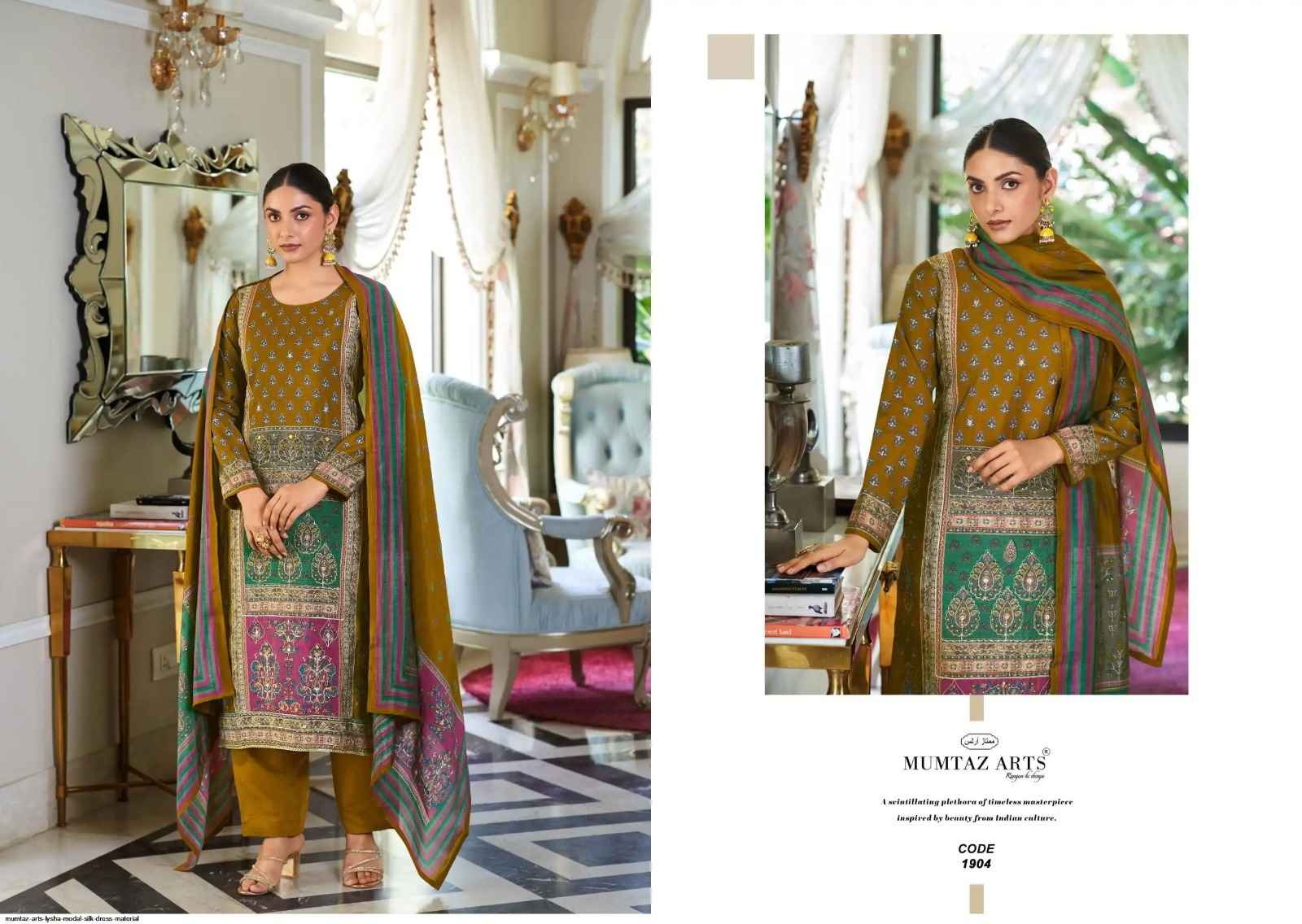 Mumtaz Arts Lysha Pure Modal Silk Designer Dress Material Wholesale Price ( 4 Pcs Catalogue )