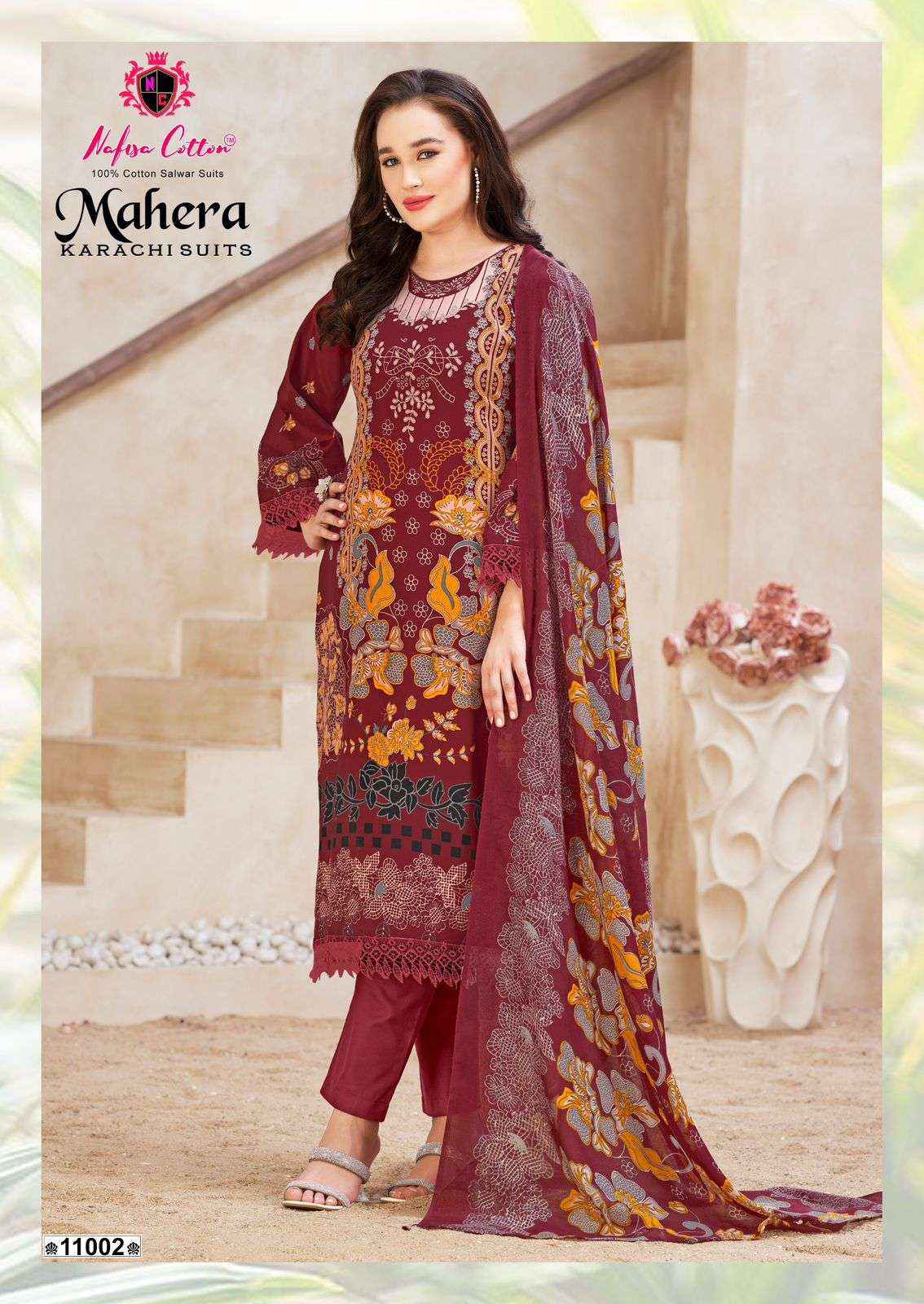 Nafisa Cotton Mahera Vol 11 Designer Printed Cotton Salwar Kameez Wholesale Rate ( 6 Pcs Catalog )