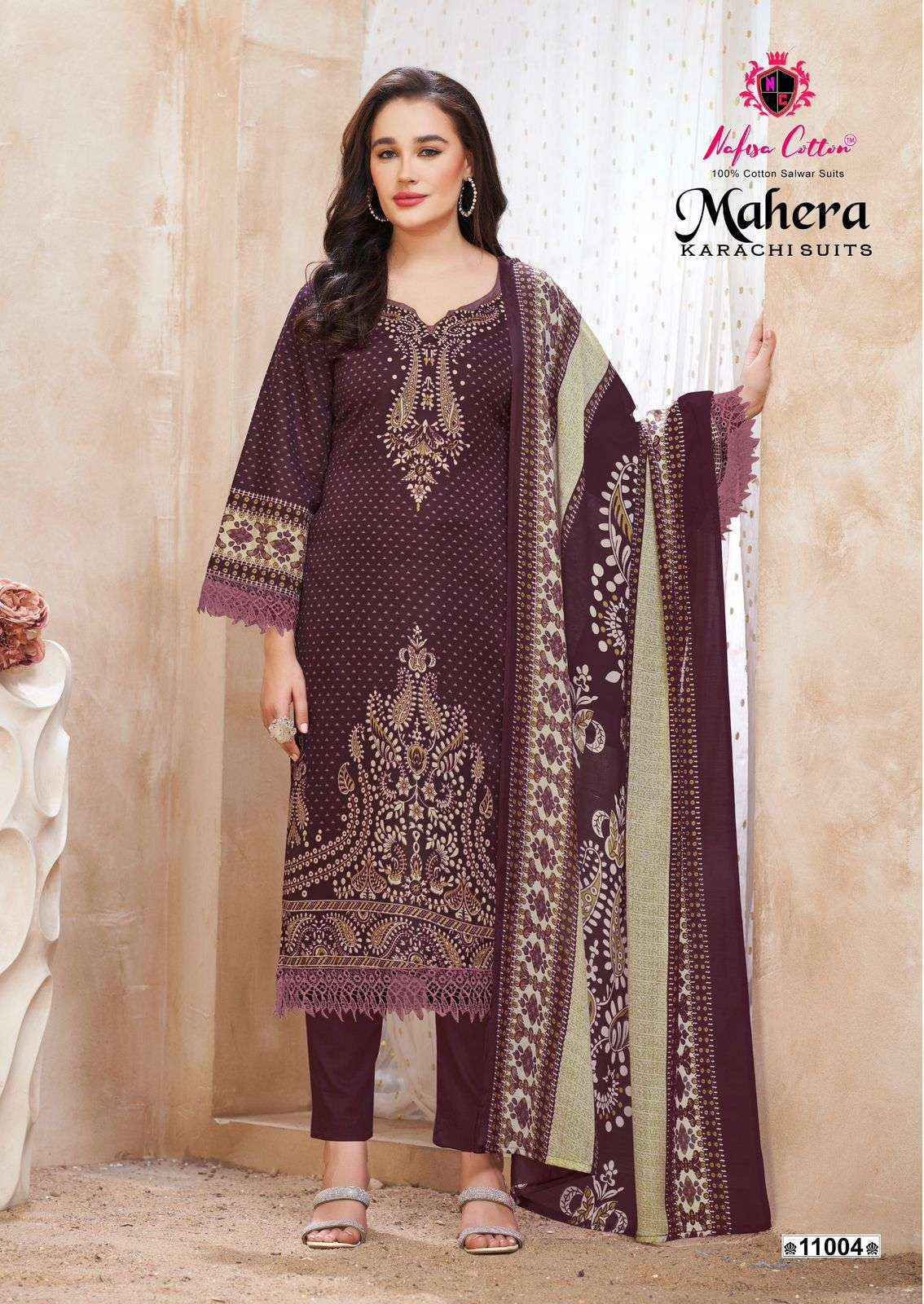 Nafisa Cotton Mahera Vol 11 Designer Printed Cotton Salwar Kameez Wholesale Rate ( 6 Pcs Catalog )