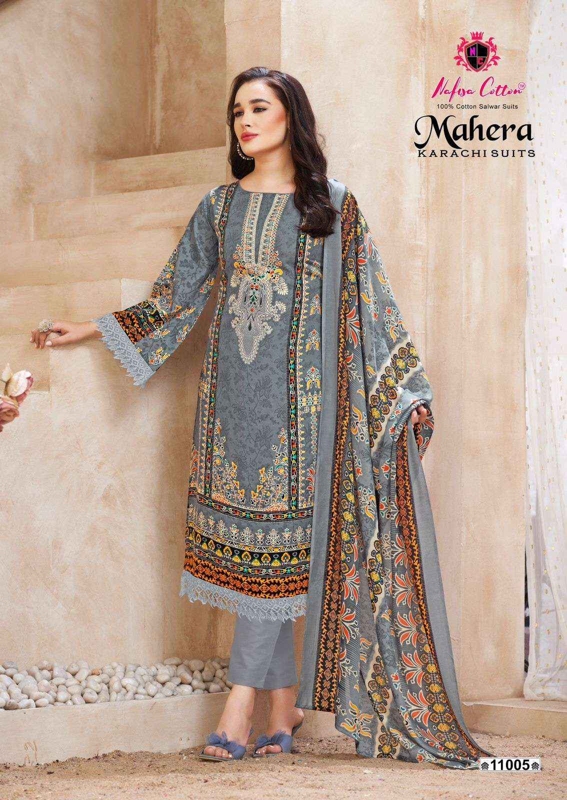Nafisa Cotton Mahera Vol 11 Designer Printed Cotton Salwar Kameez Wholesale Rate ( 6 Pcs Catalog )