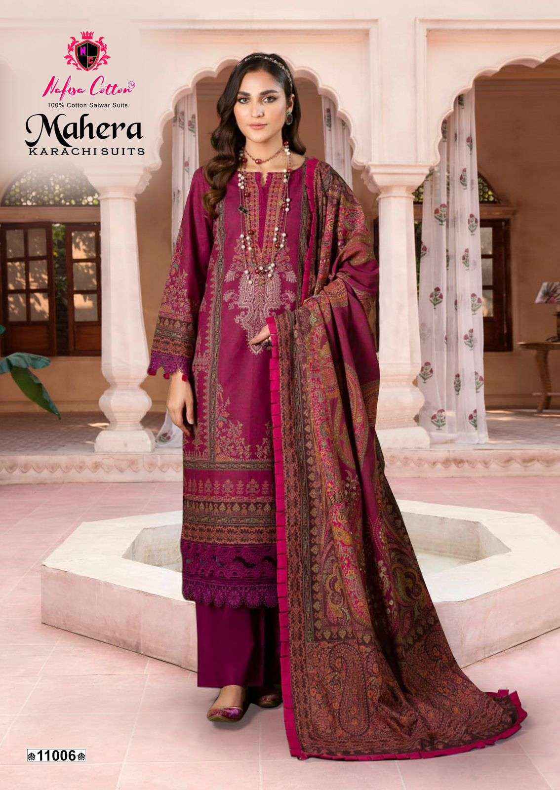Nafisa Cotton Mahera Vol 11 Designer Printed Cotton Salwar Kameez Wholesale Rate ( 6 Pcs Catalog )
