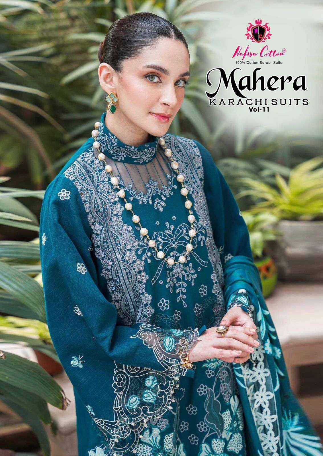 Nafisa Cotton Mahera Vol 11 Designer Printed Cotton Salwar Kameez Wholesale Rate ( 6 Pcs Catalog )